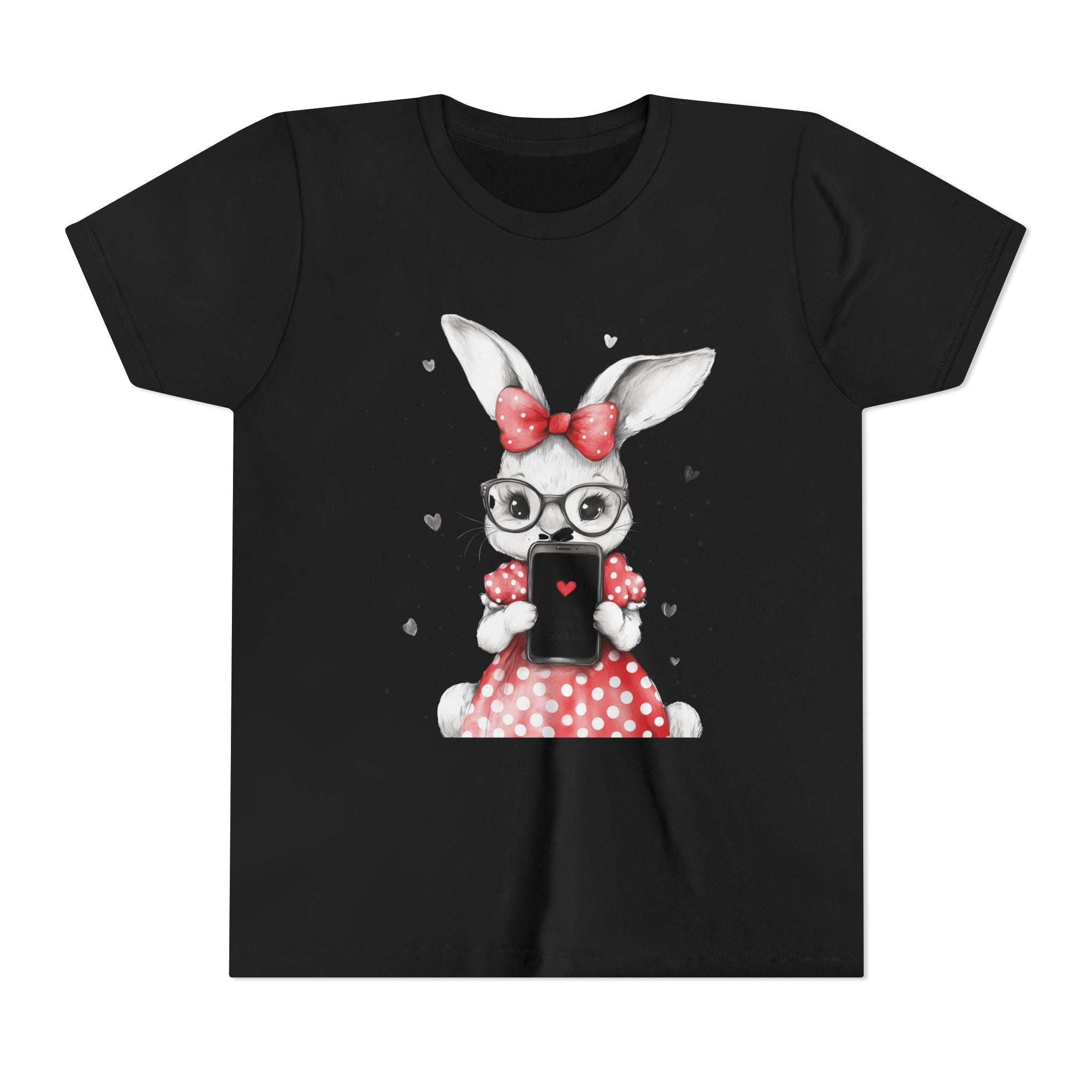Adorable Bunny Graphic Youth Tee, Kids T-Shirt, Cute Animal Top, Spring Fashion, Easter Gift, Birthday Present