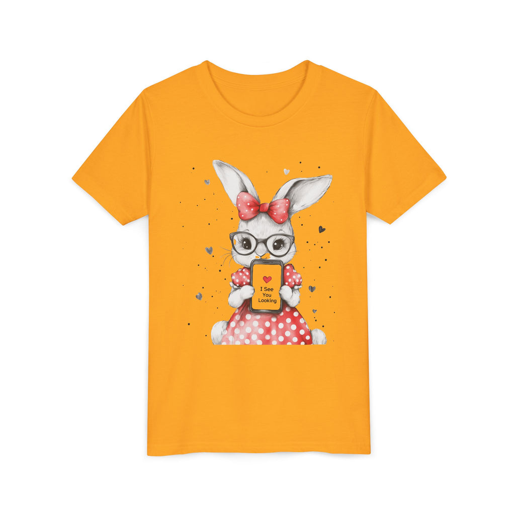 Adorable Bunny Graphic Youth Tee, Kids T-Shirt, Cute Animal Top, Spring Fashion, Easter Gift, Birthday Present