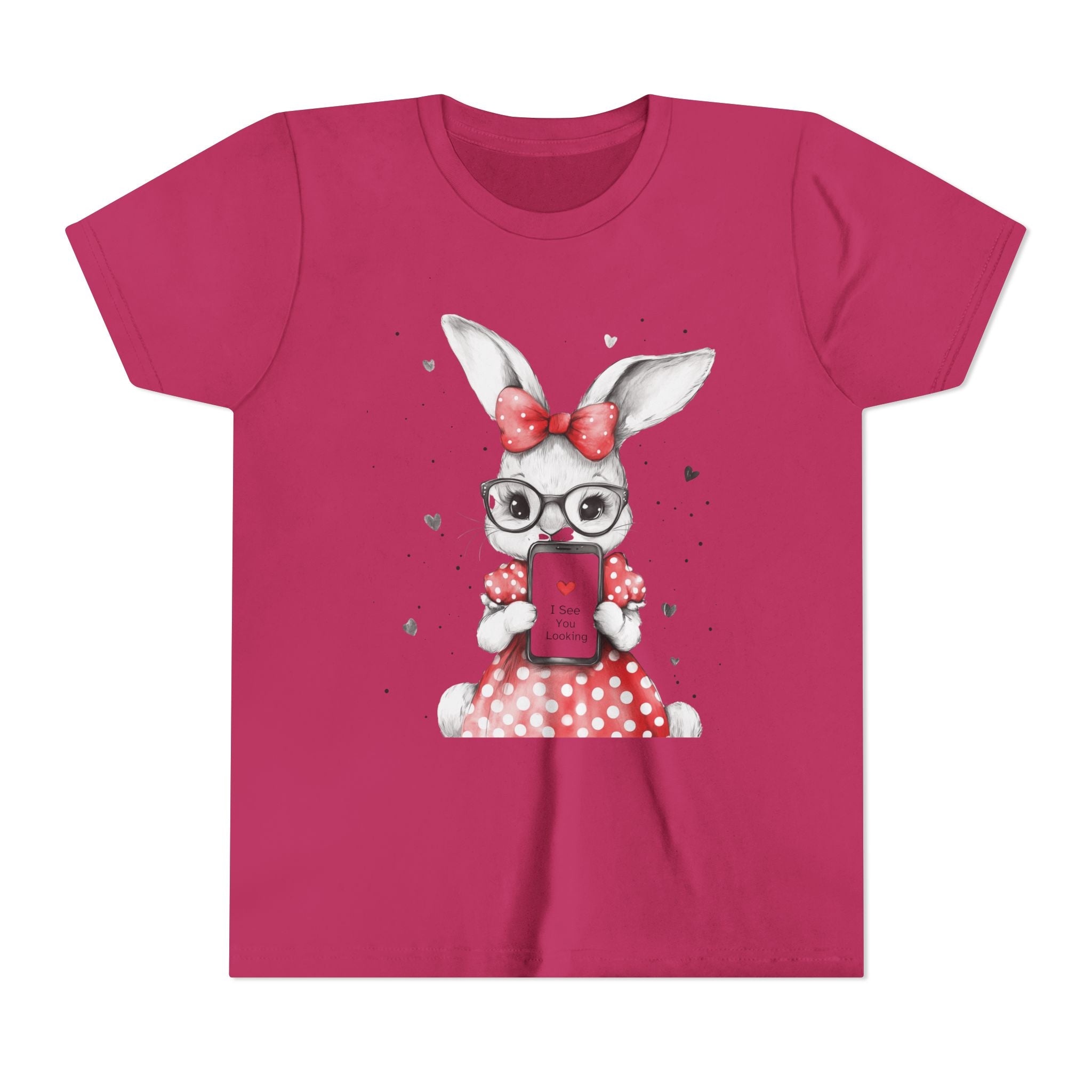 Adorable Bunny Graphic Youth Tee, Kids T-Shirt, Cute Animal Top, Spring Fashion, Easter Gift, Birthday Present