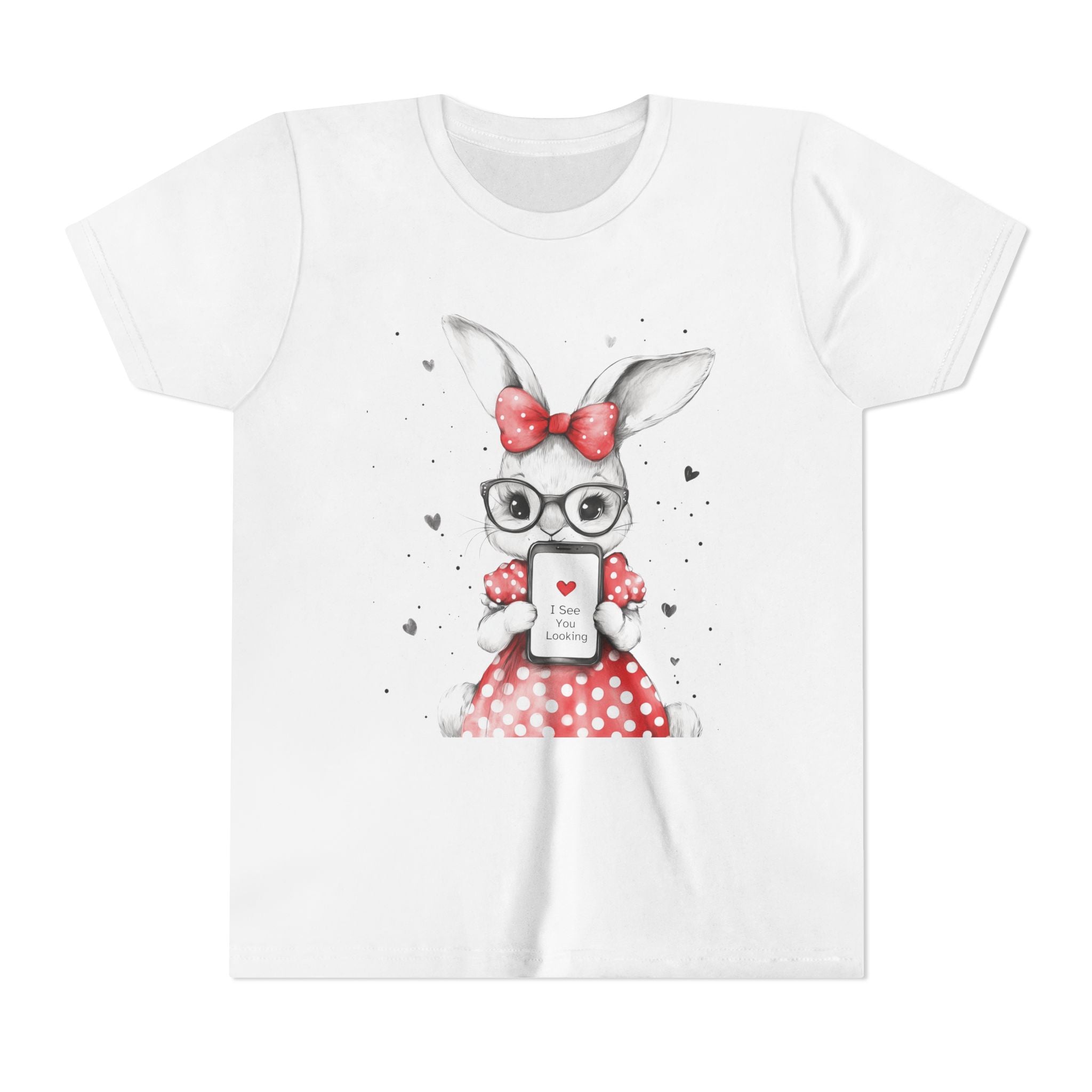 Adorable Bunny Graphic Youth Tee, Kids T-Shirt, Cute Animal Top, Spring Fashion, Easter Gift, Birthday Present