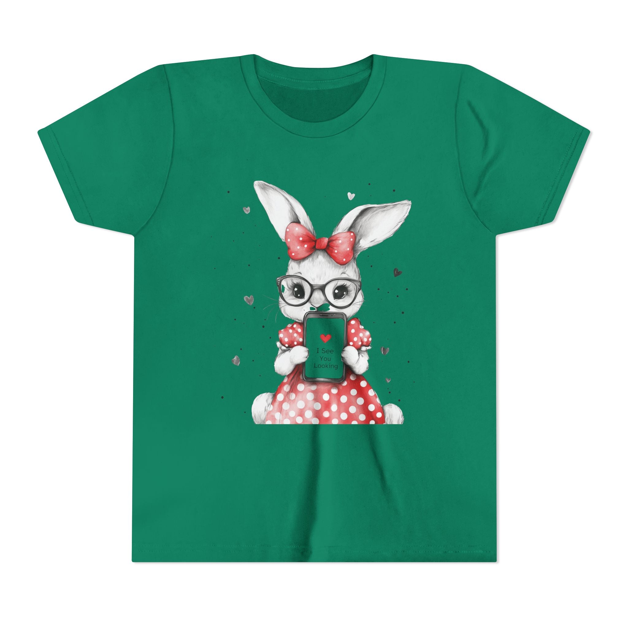 Adorable Bunny Graphic Youth Tee, Kids T-Shirt, Cute Animal Top, Spring Fashion, Easter Gift, Birthday Present