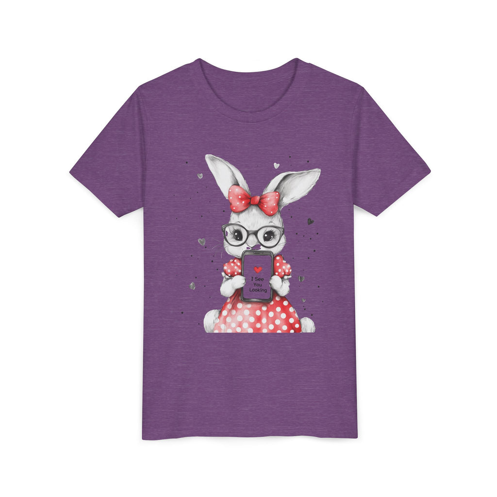 Adorable Bunny Graphic Youth Tee, Kids T-Shirt, Cute Animal Top, Spring Fashion, Easter Gift, Birthday Present