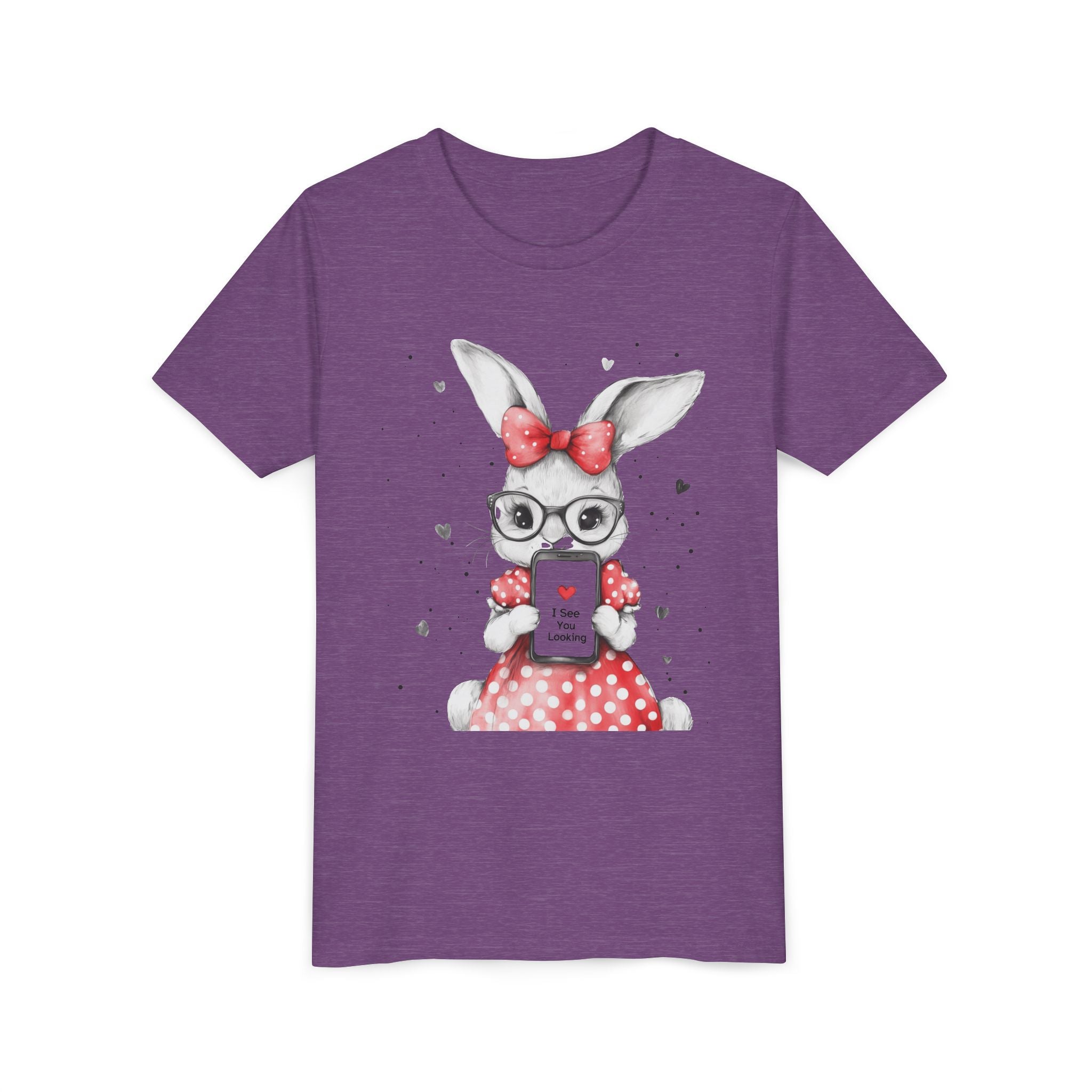 Adorable Bunny Graphic Youth Tee, Kids T-Shirt, Cute Animal Top, Spring Fashion, Easter Gift, Birthday Present