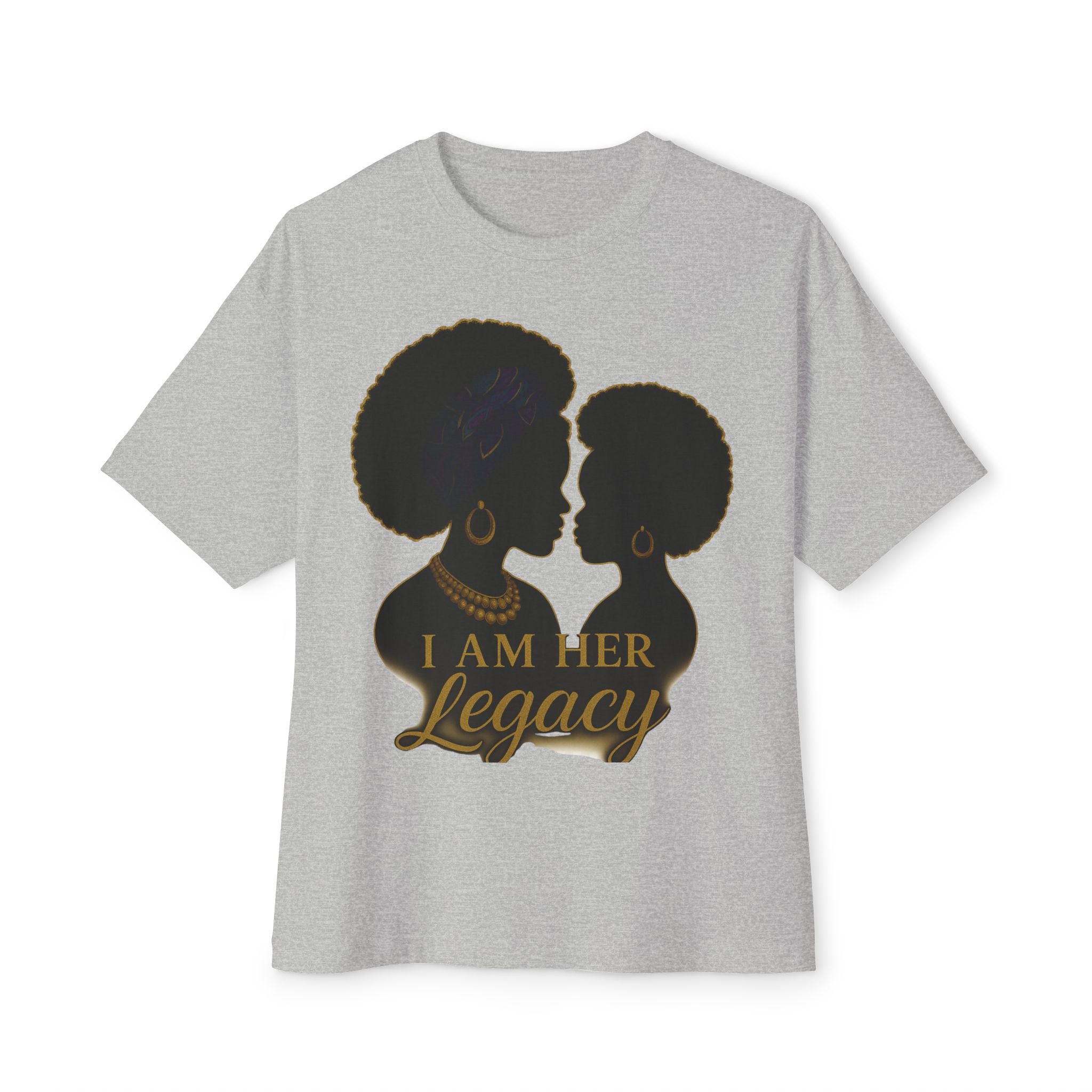 Legacy Silhouette Boxy Tee - I Am Her Legacy, Black History Month Shirt, Empowerment Wear, Gift for Her, Feminine Statement Top