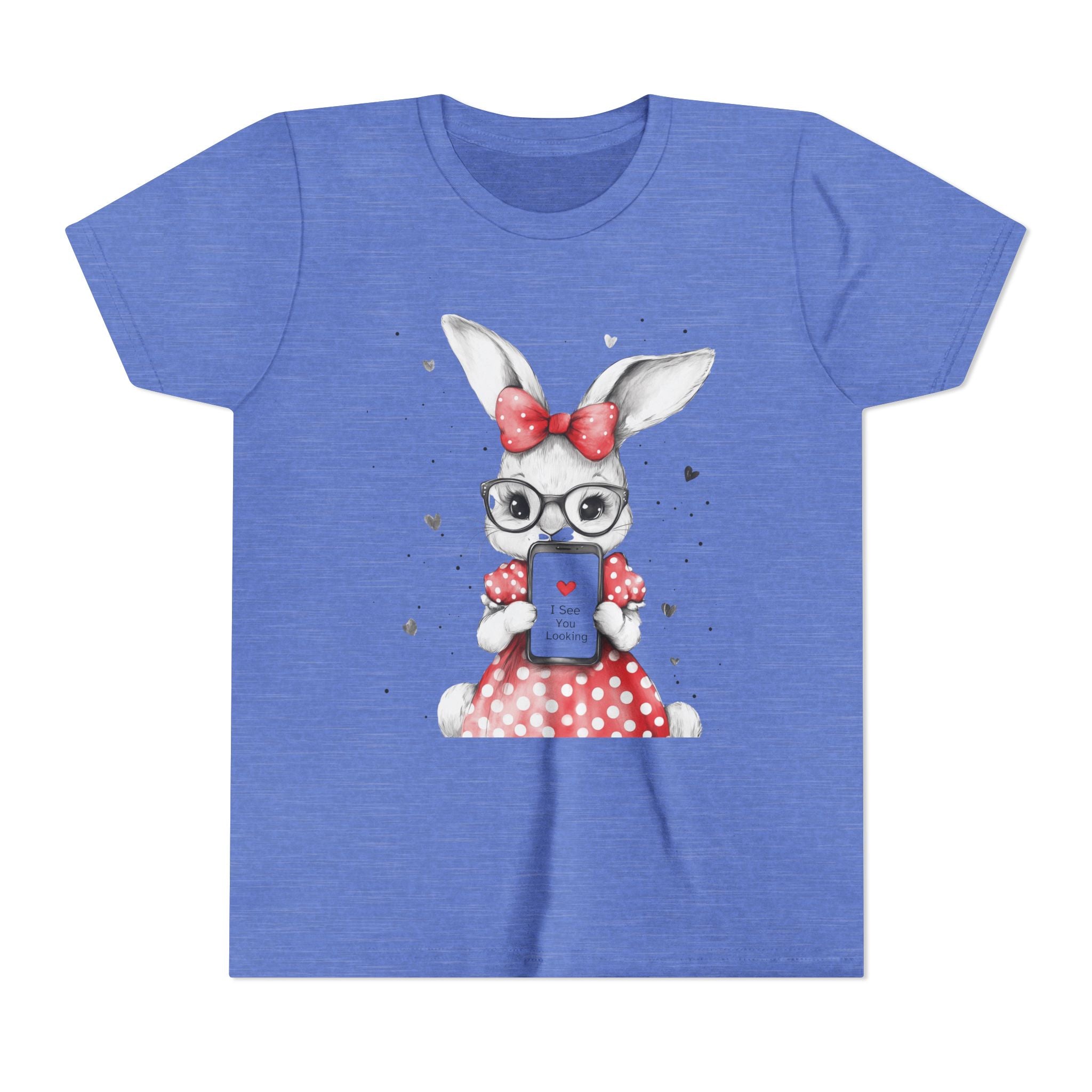 Adorable Bunny Graphic Youth Tee, Kids T-Shirt, Cute Animal Top, Spring Fashion, Easter Gift, Birthday Present