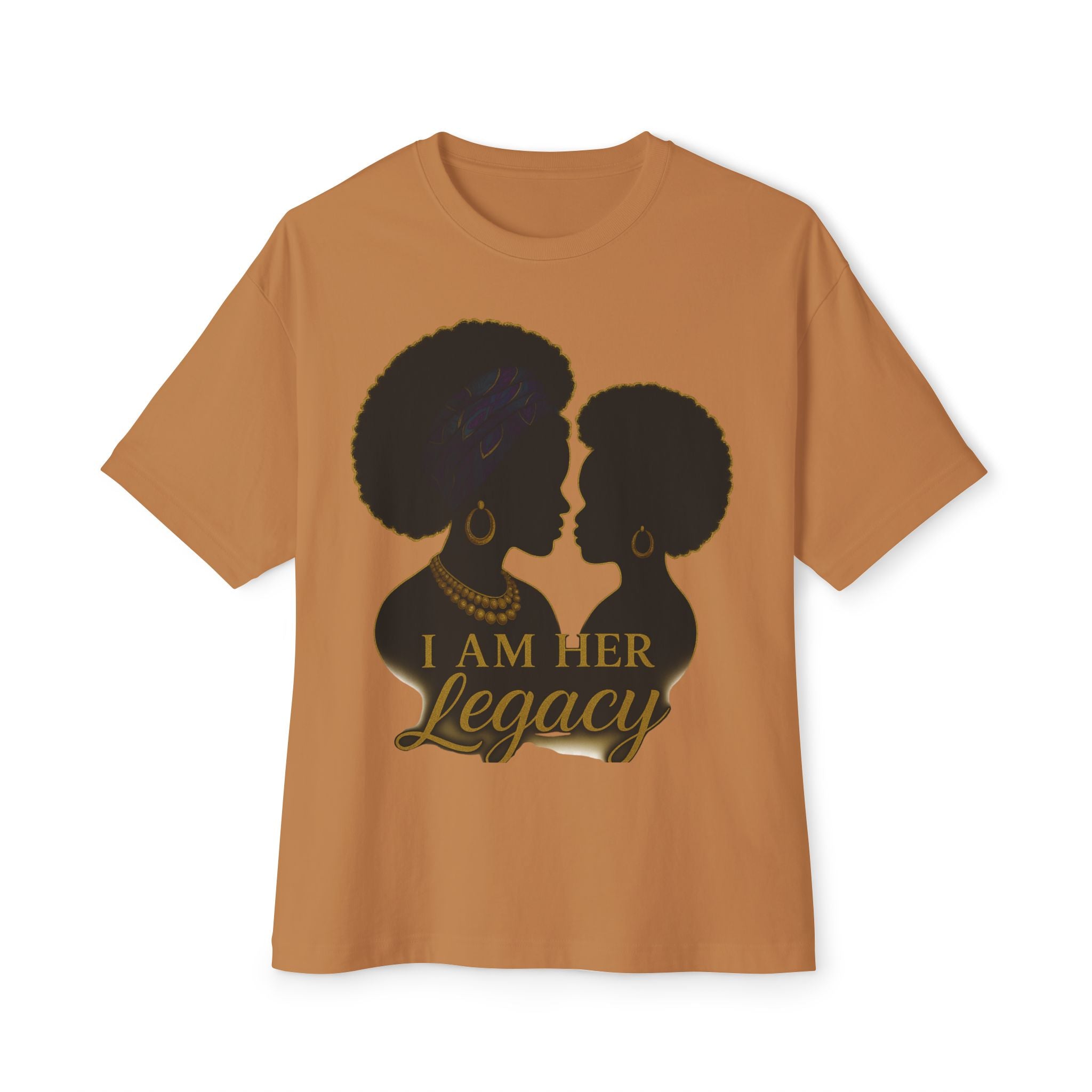 Legacy Silhouette Boxy Tee - I Am Her Legacy, Black History Month Shirt, Empowerment Wear, Gift for Her, Feminine Statement Top