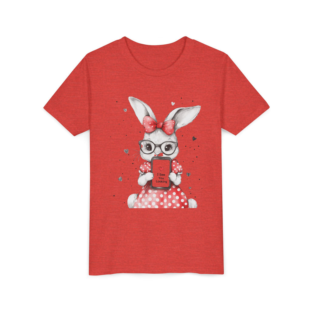 Adorable Bunny Graphic Youth Tee, Kids T-Shirt, Cute Animal Top, Spring Fashion, Easter Gift, Birthday Present