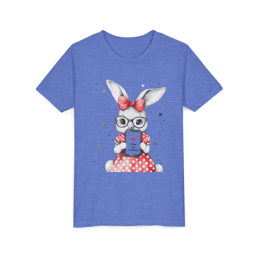Adorable Bunny Graphic Youth Tee, Kids T-Shirt, Cute Animal Top, Spring Fashion, Easter Gift, Birthday Present
