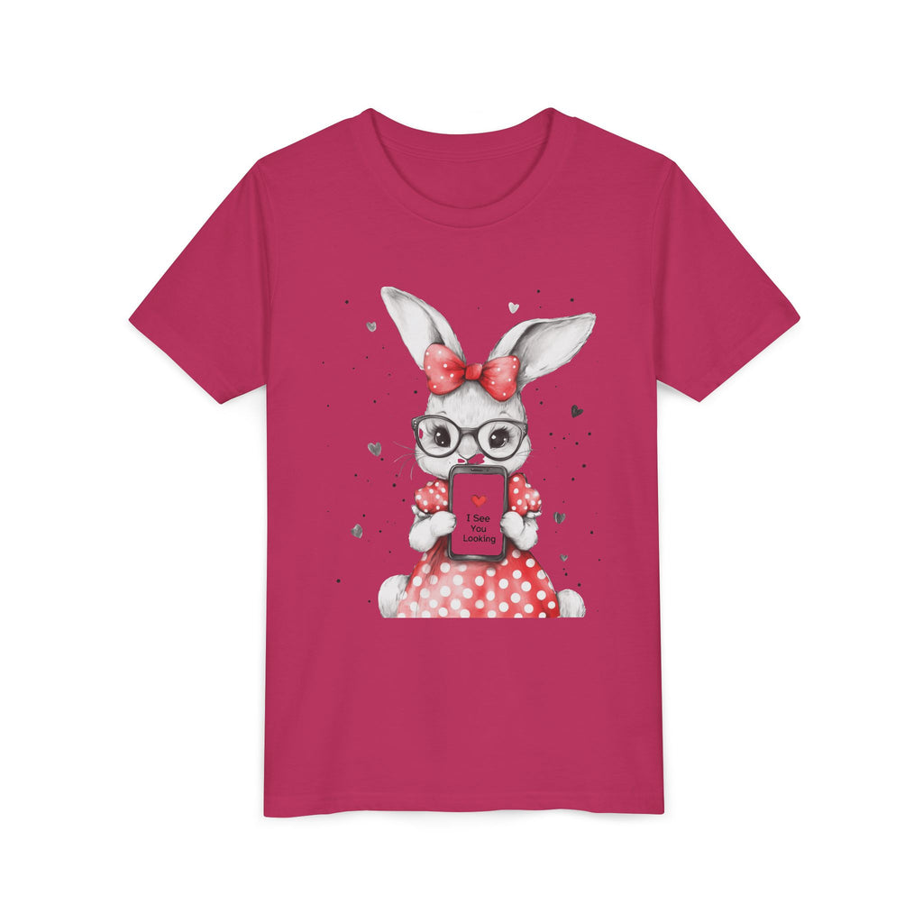 Adorable Bunny Graphic Youth Tee, Kids T-Shirt, Cute Animal Top, Spring Fashion, Easter Gift, Birthday Present
