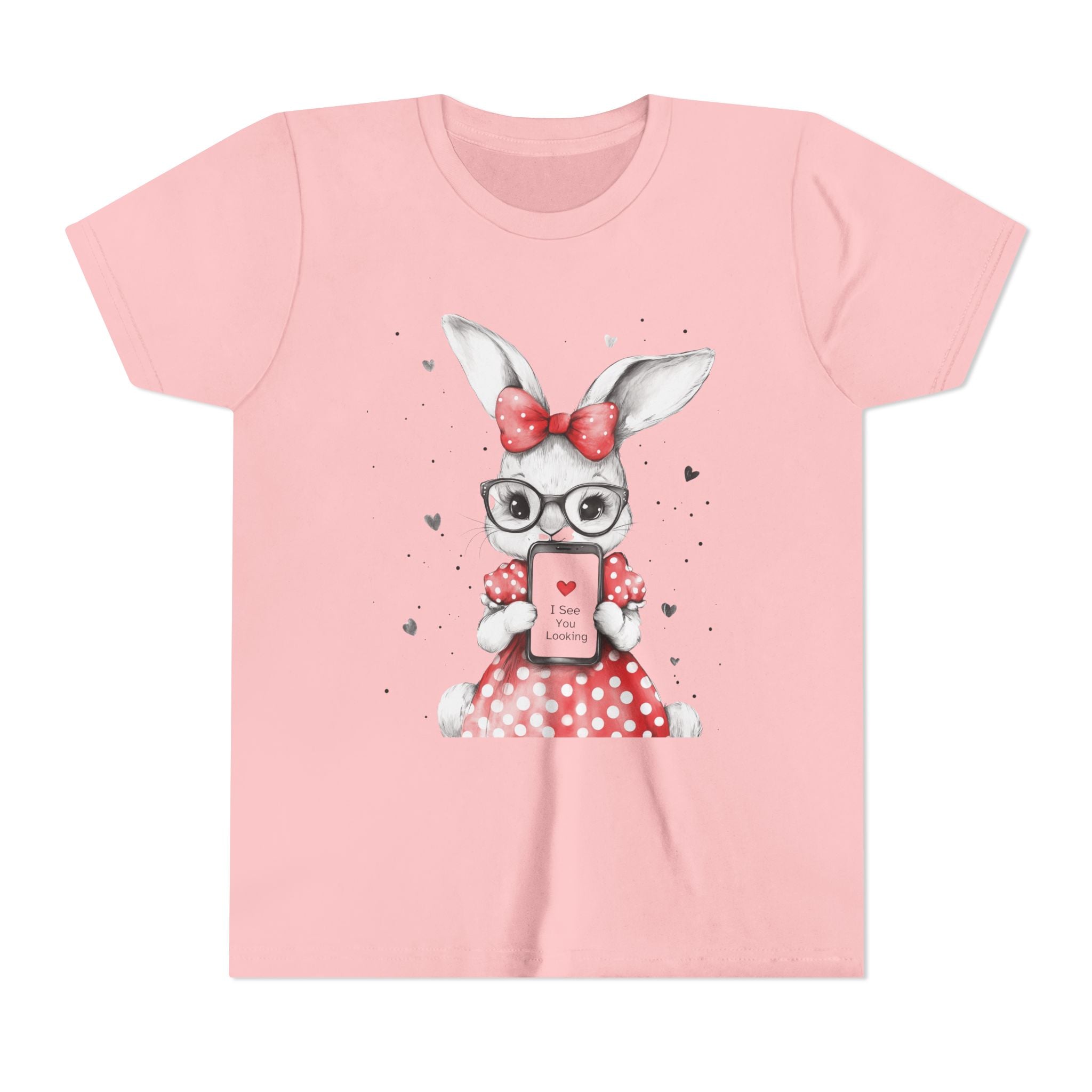 Adorable Bunny Graphic Youth Tee, Kids T-Shirt, Cute Animal Top, Spring Fashion, Easter Gift, Birthday Present