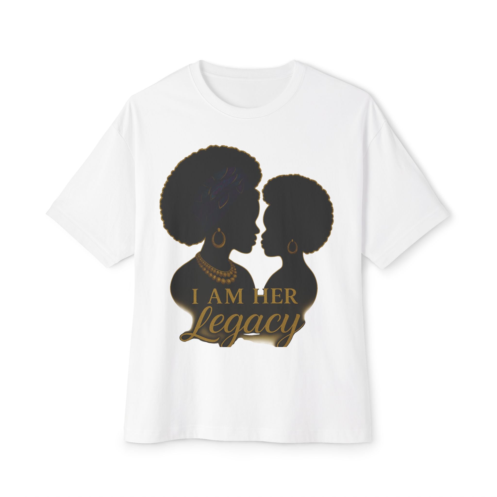Legacy Silhouette Boxy Tee - I Am Her Legacy, Black History Month Shirt, Empowerment Wear, Gift for Her, Feminine Statement Top