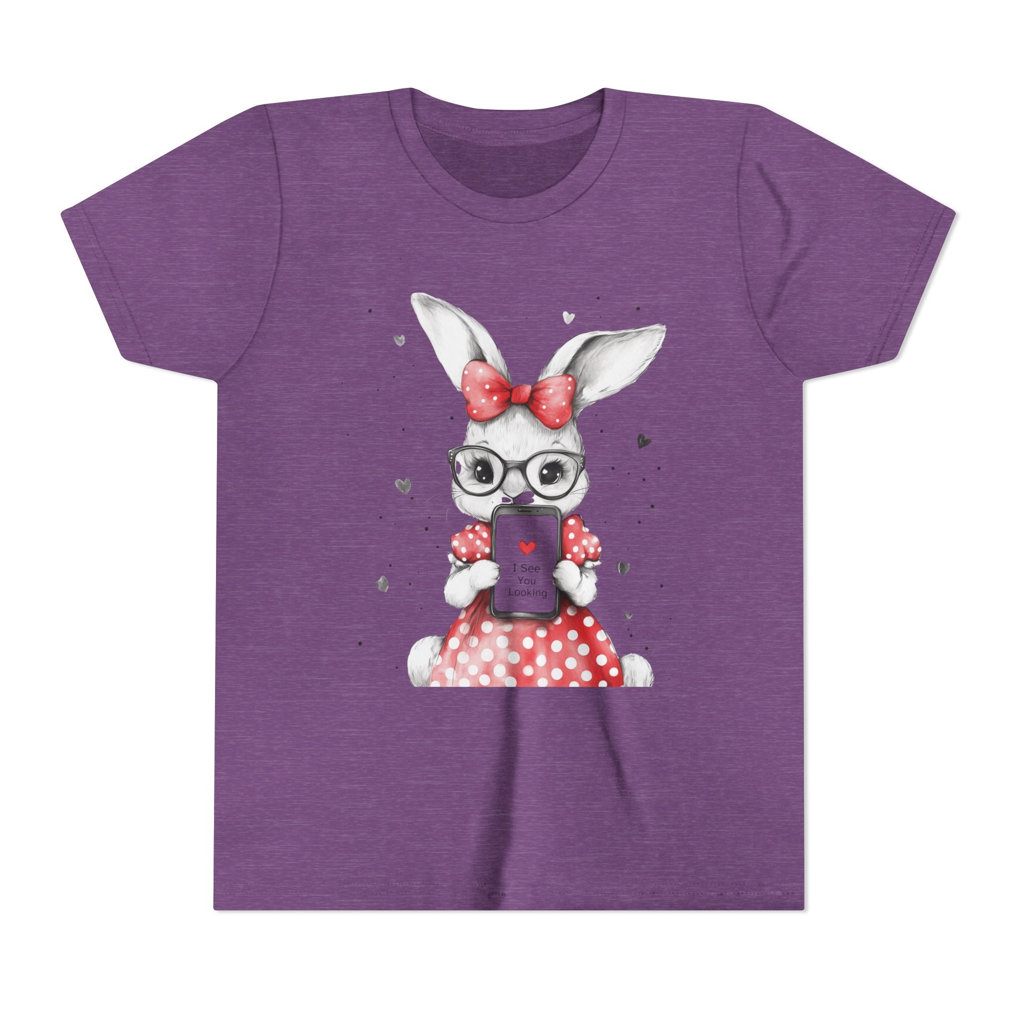 Adorable Bunny Graphic Youth Tee, Kids T-Shirt, Cute Animal Top, Spring Fashion, Easter Gift, Birthday Present