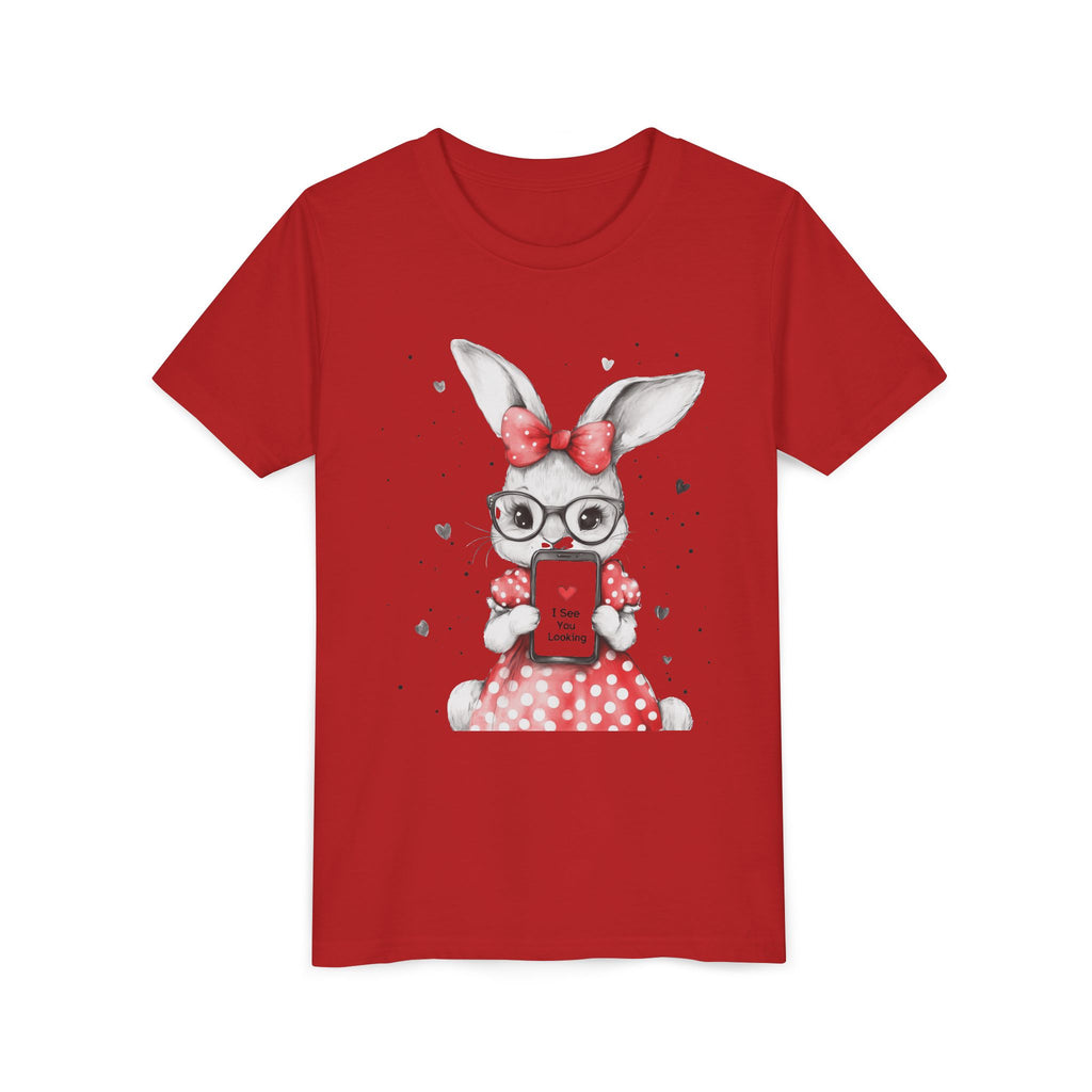 Adorable Bunny Graphic Youth Tee, Kids T-Shirt, Cute Animal Top, Spring Fashion, Easter Gift, Birthday Present
