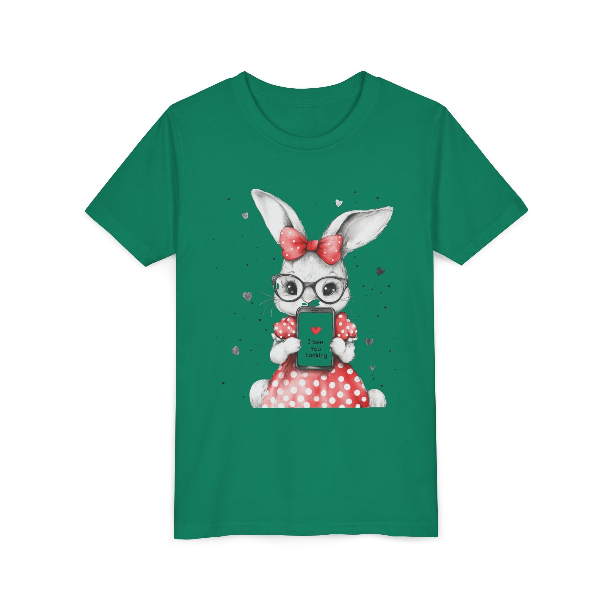 Adorable Bunny Graphic Youth Tee, Kids T-Shirt, Cute Animal Top, Spring Fashion, Easter Gift, Birthday Present