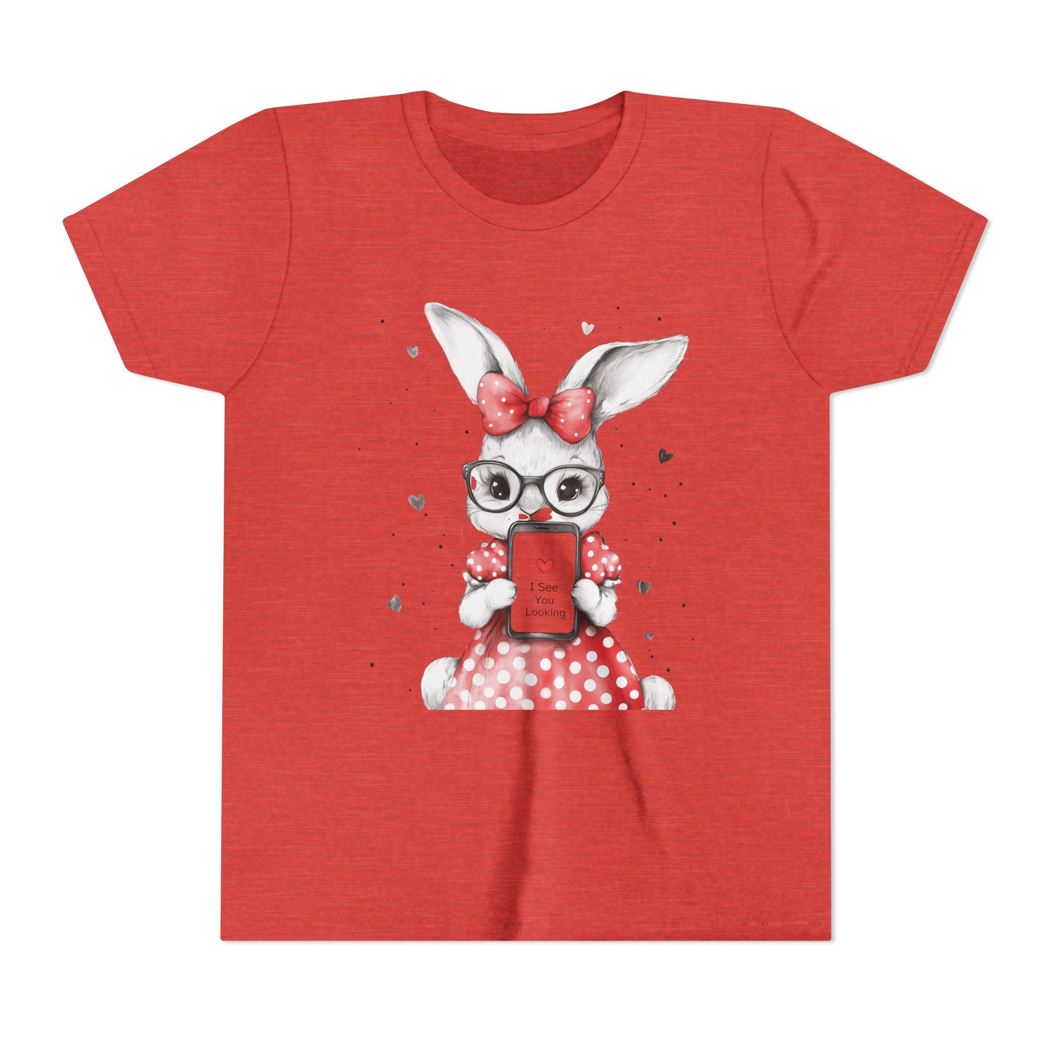 Adorable Bunny Graphic Youth Tee, Kids T-Shirt, Cute Animal Top, Spring Fashion, Easter Gift, Birthday Present