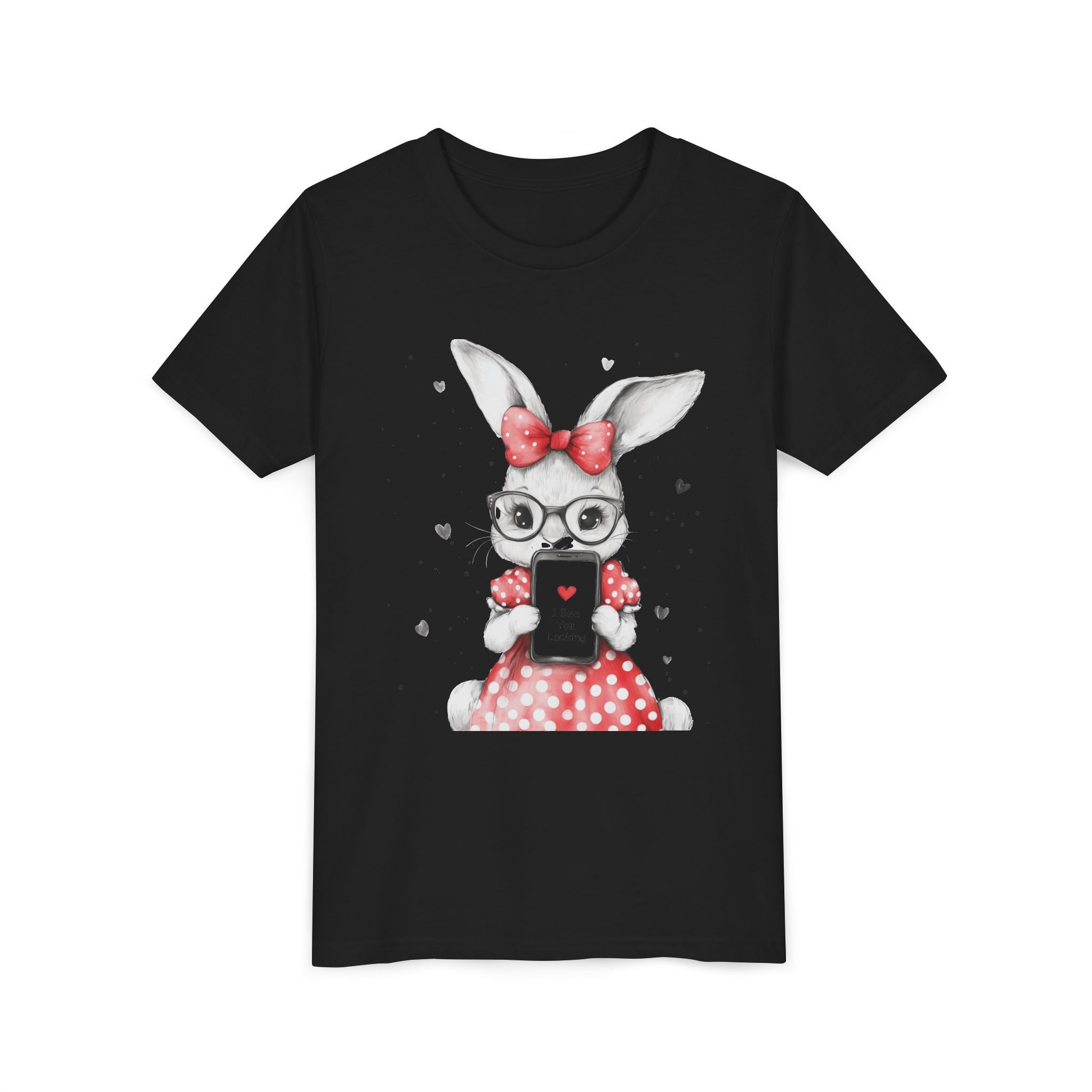 Adorable Bunny Graphic Youth Tee, Kids T-Shirt, Cute Animal Top, Spring Fashion, Easter Gift, Birthday Present