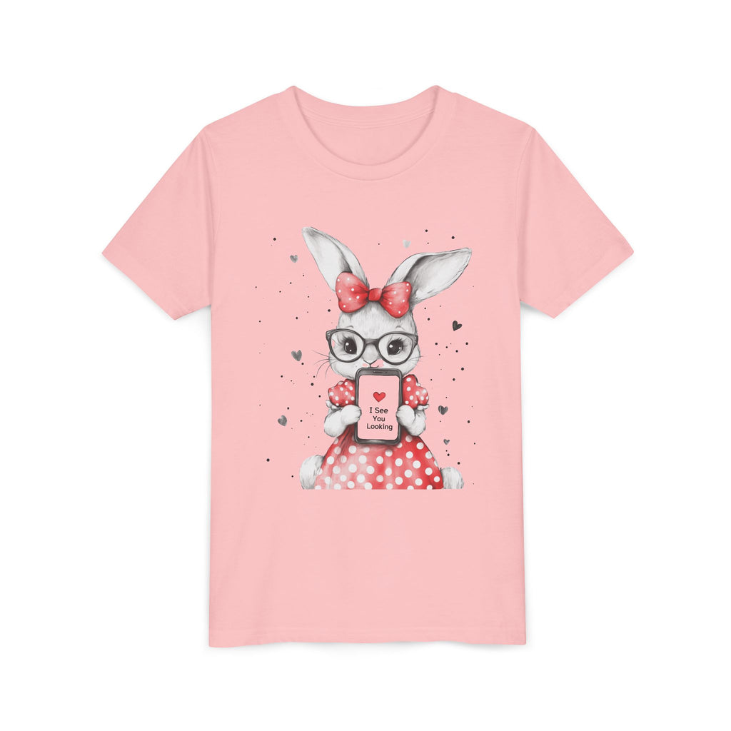 Adorable Bunny Graphic Youth Tee, Kids T-Shirt, Cute Animal Top, Spring Fashion, Easter Gift, Birthday Present
