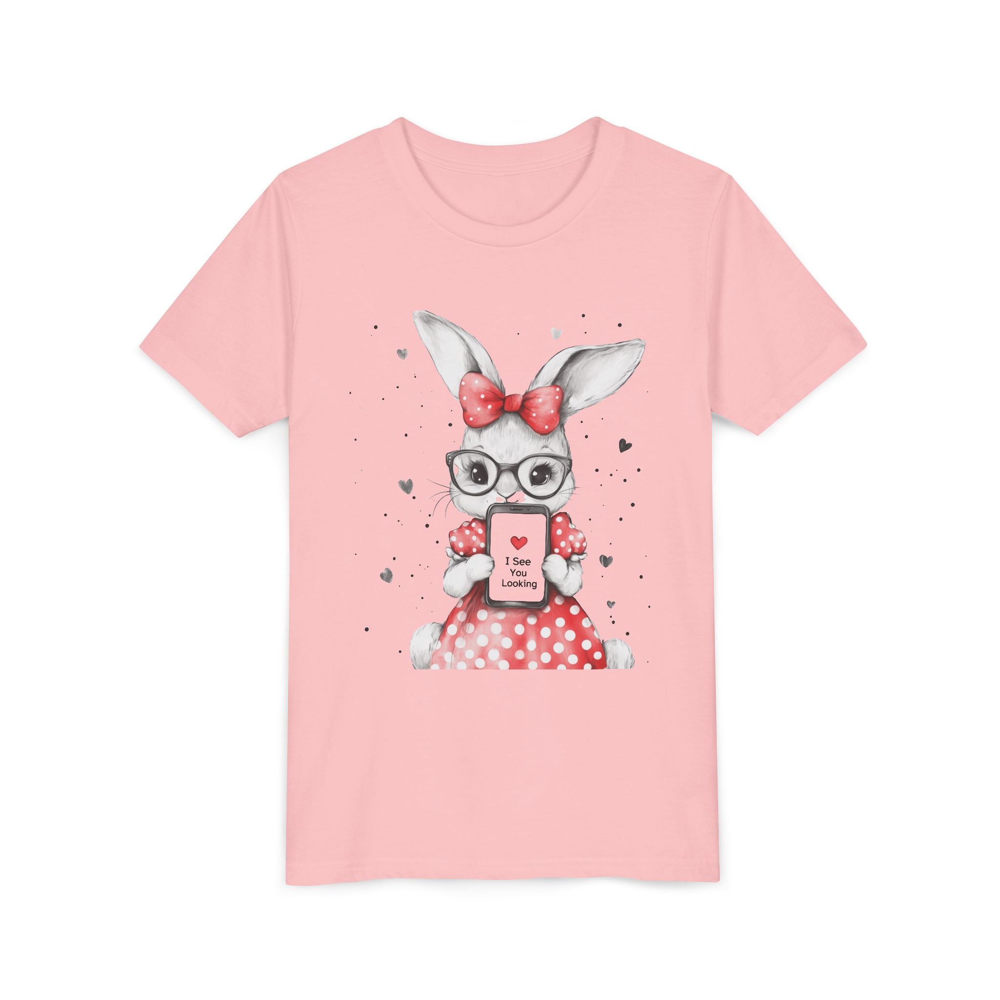 Adorable Bunny Graphic Youth Tee, Kids T-Shirt, Cute Animal Top, Spring Fashion, Easter Gift, Birthday Present