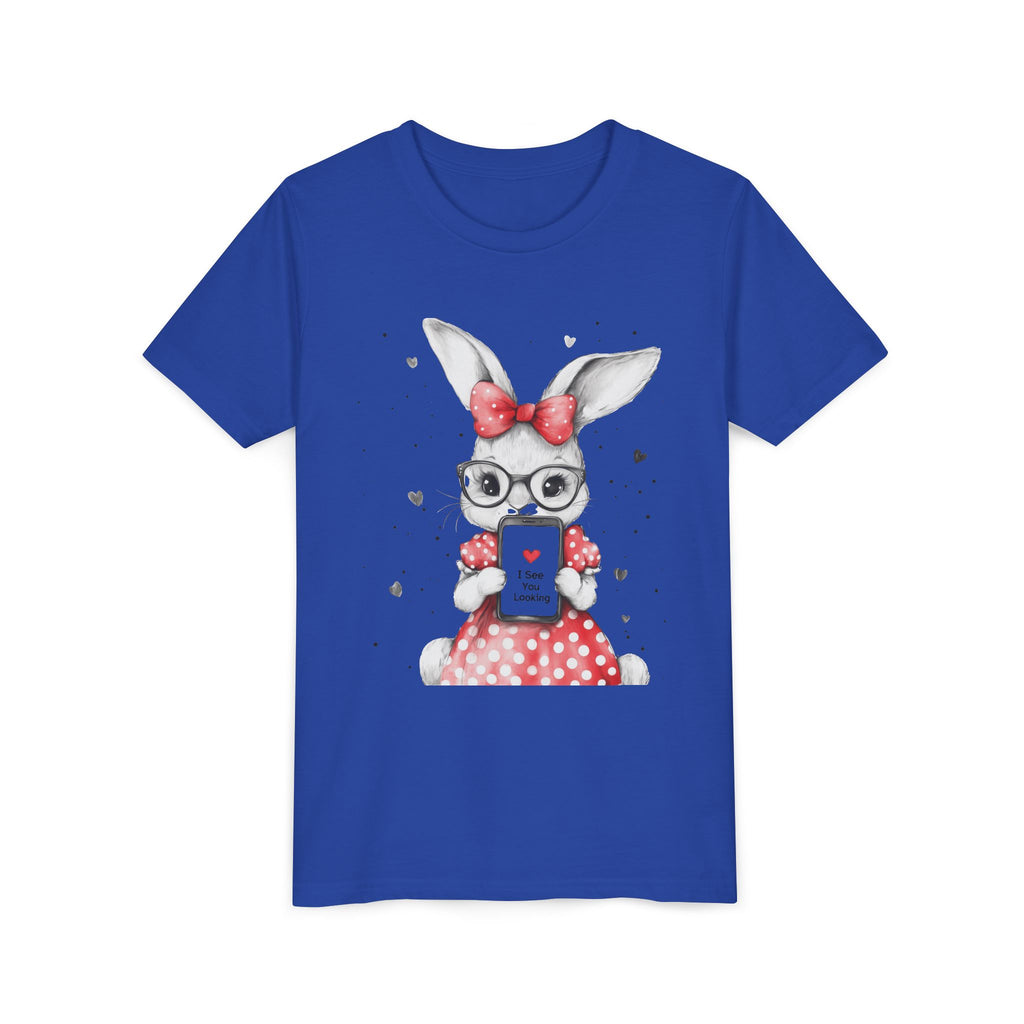 Adorable Bunny Graphic Youth Tee, Kids T-Shirt, Cute Animal Top, Spring Fashion, Easter Gift, Birthday Present