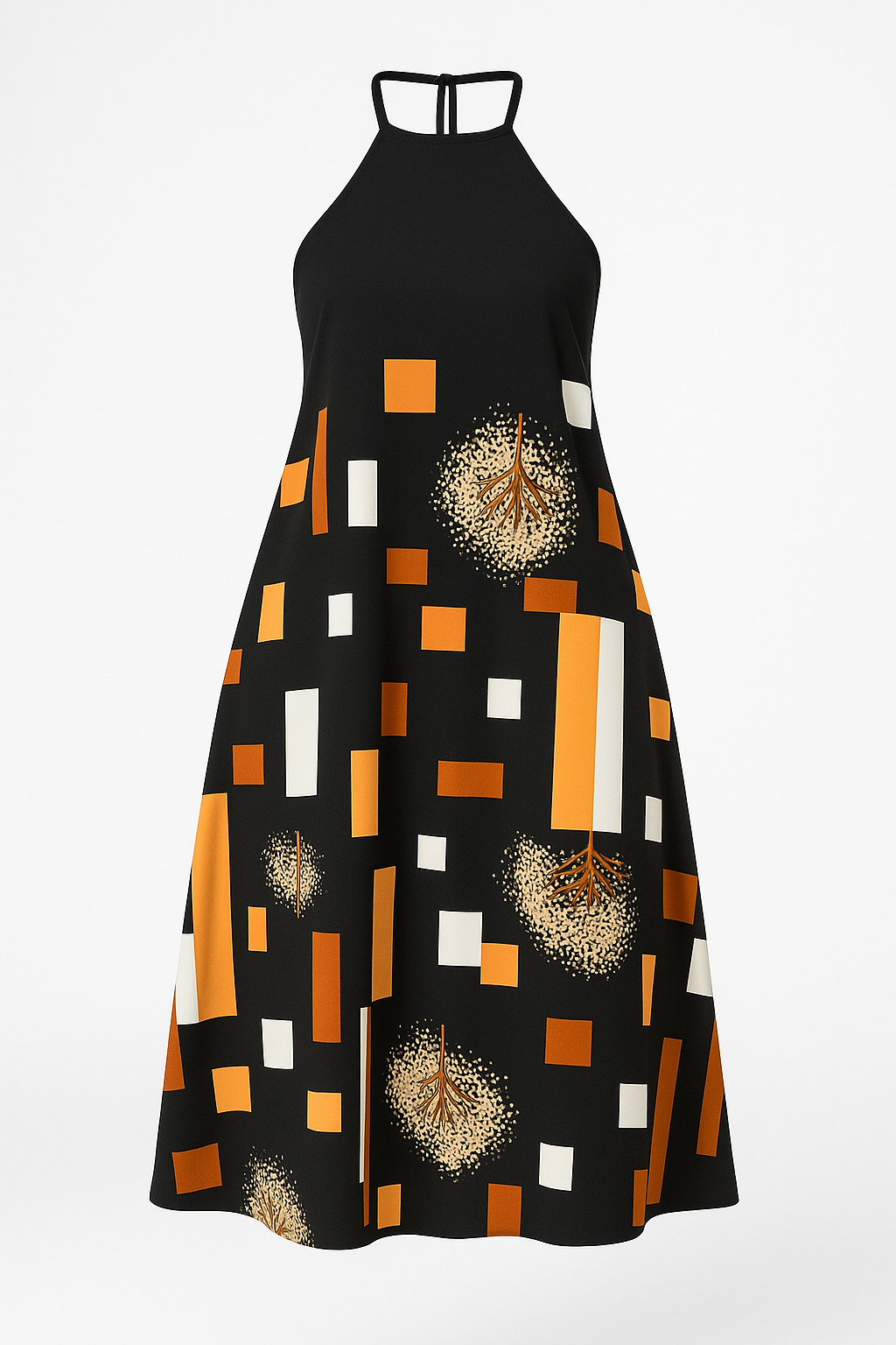 Women’s African Print Halter Maxi Dress – Vibrant Summer Style