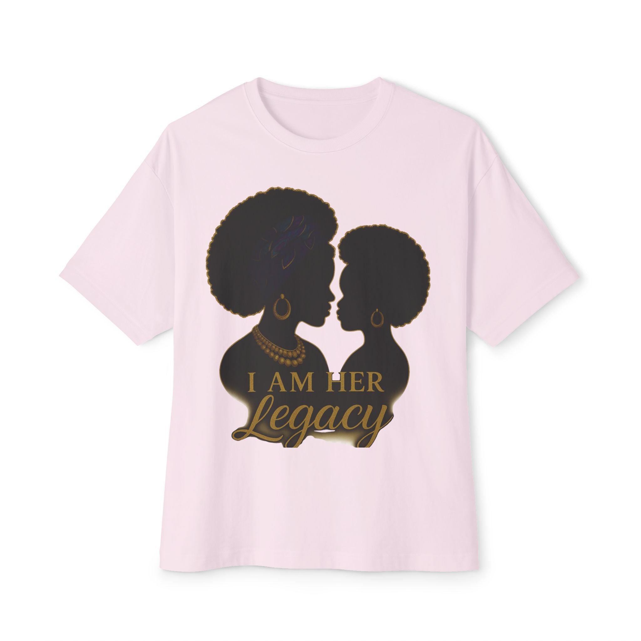Legacy Silhouette Boxy Tee - I Am Her Legacy, Black History Month Shirt, Empowerment Wear, Gift for Her, Feminine Statement Top