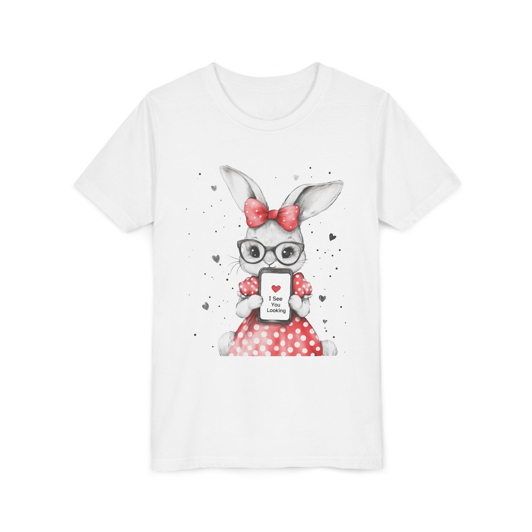 Adorable Bunny Graphic Youth Tee, Kids T-Shirt, Cute Animal Top, Spring Fashion, Easter Gift, Birthday Present