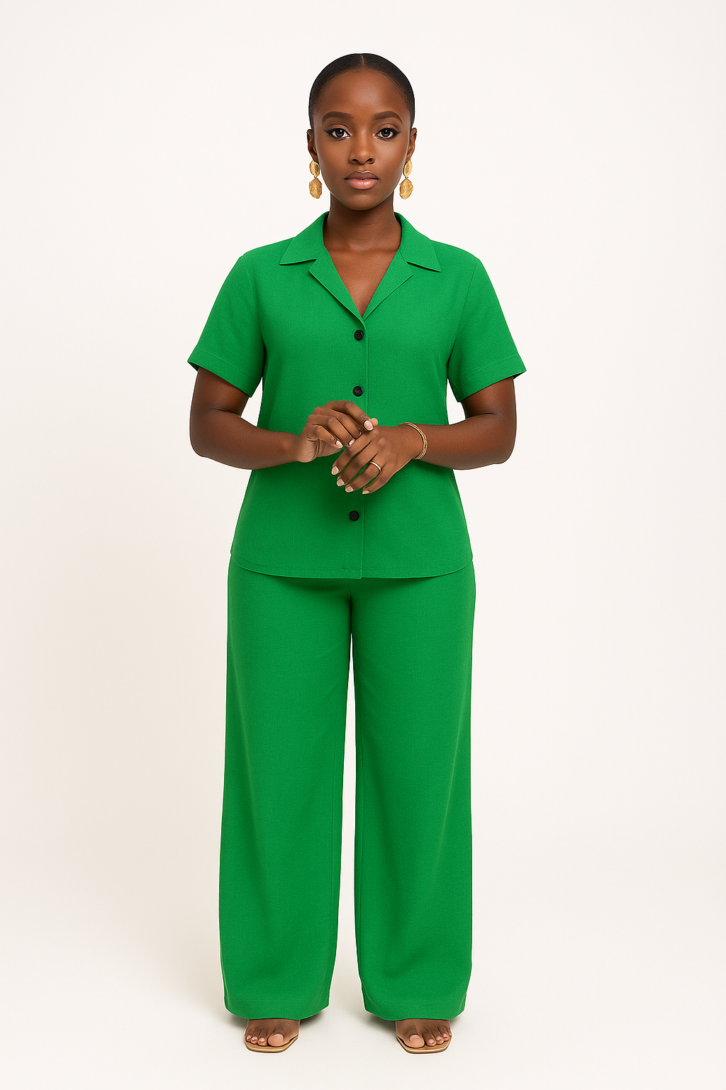 Women’s Crepe Two-Piece Set – Short & Trouser Styles