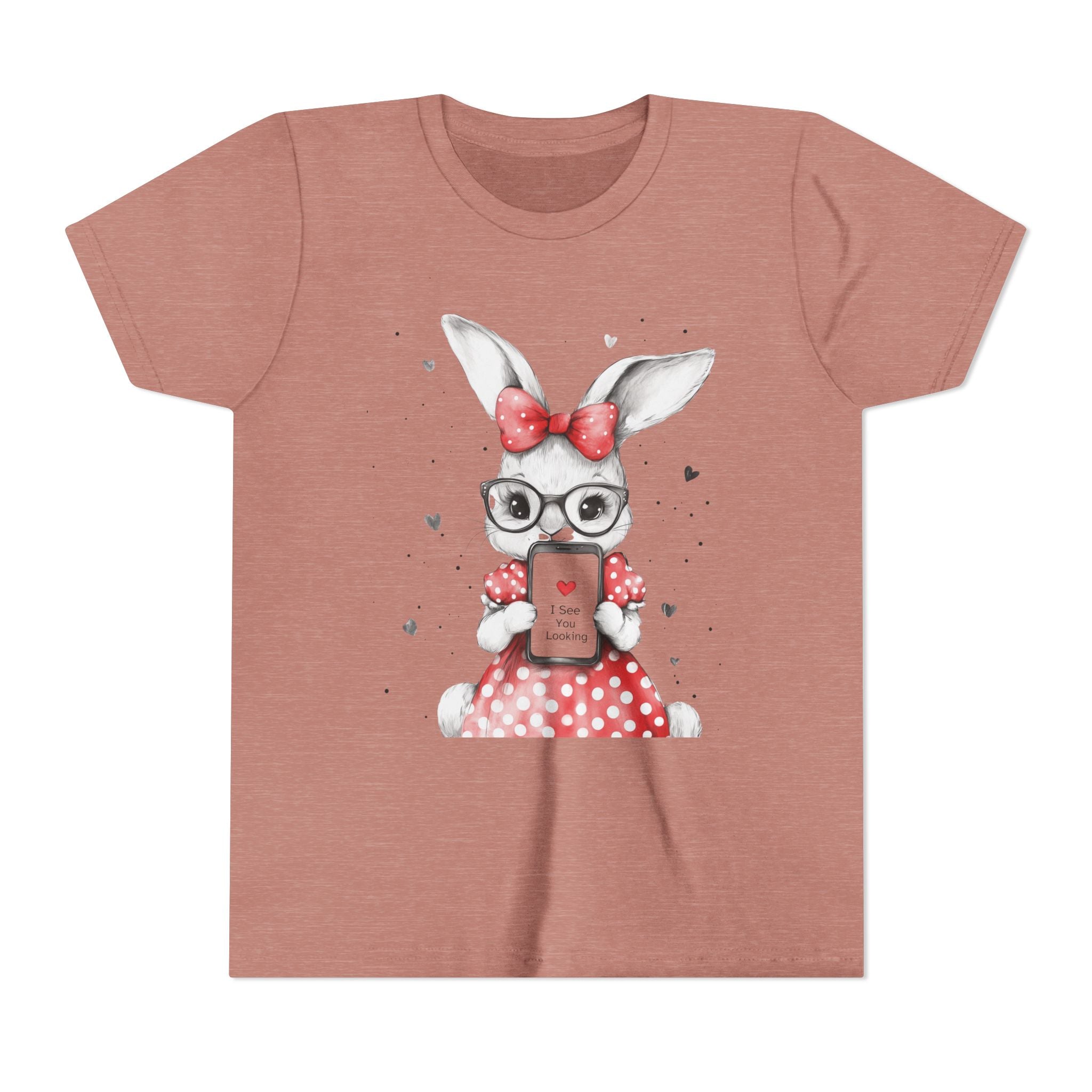 Adorable Bunny Graphic Youth Tee, Kids T-Shirt, Cute Animal Top, Spring Fashion, Easter Gift, Birthday Present