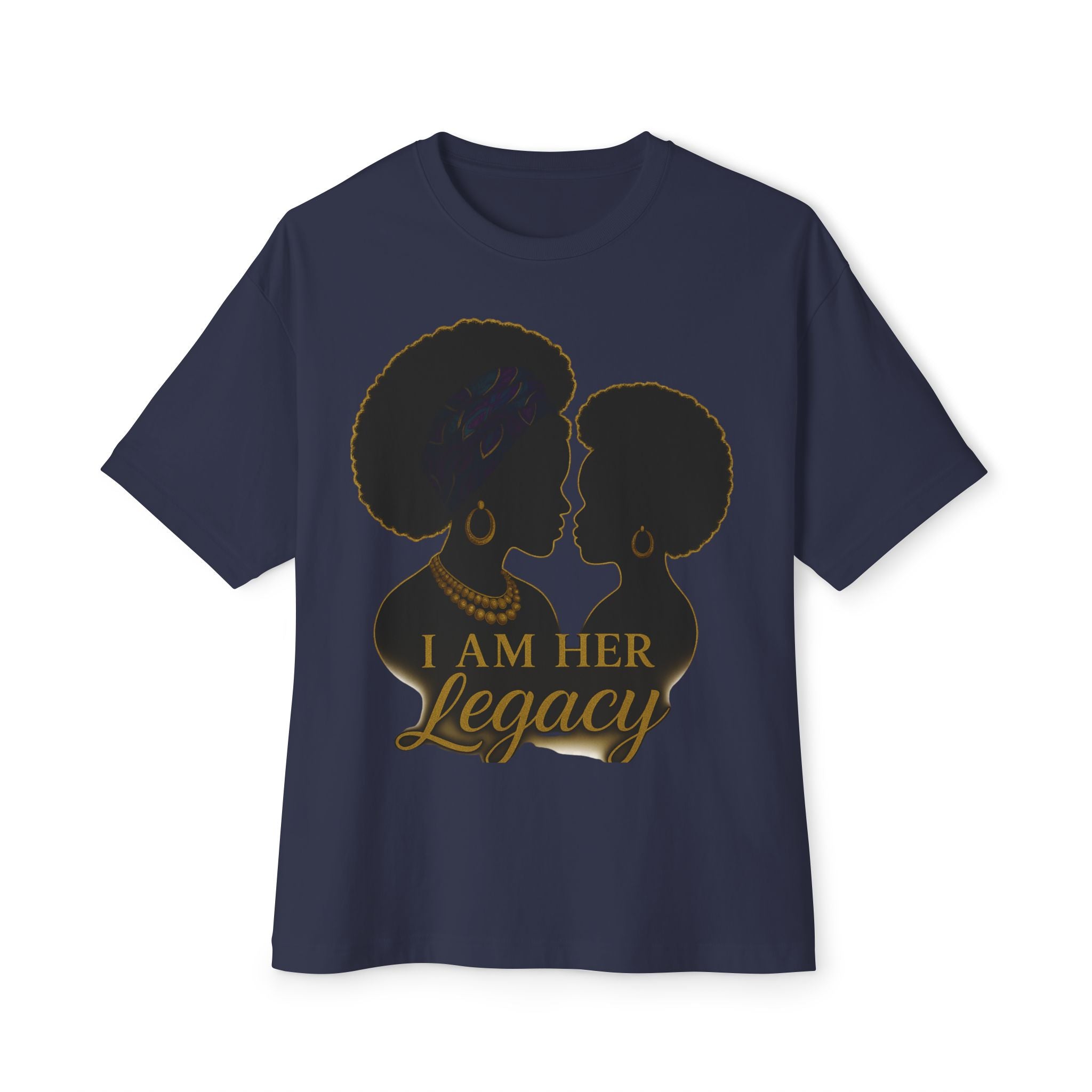 Legacy Silhouette Boxy Tee - I Am Her Legacy, Black History Month Shirt, Empowerment Wear, Gift for Her, Feminine Statement Top