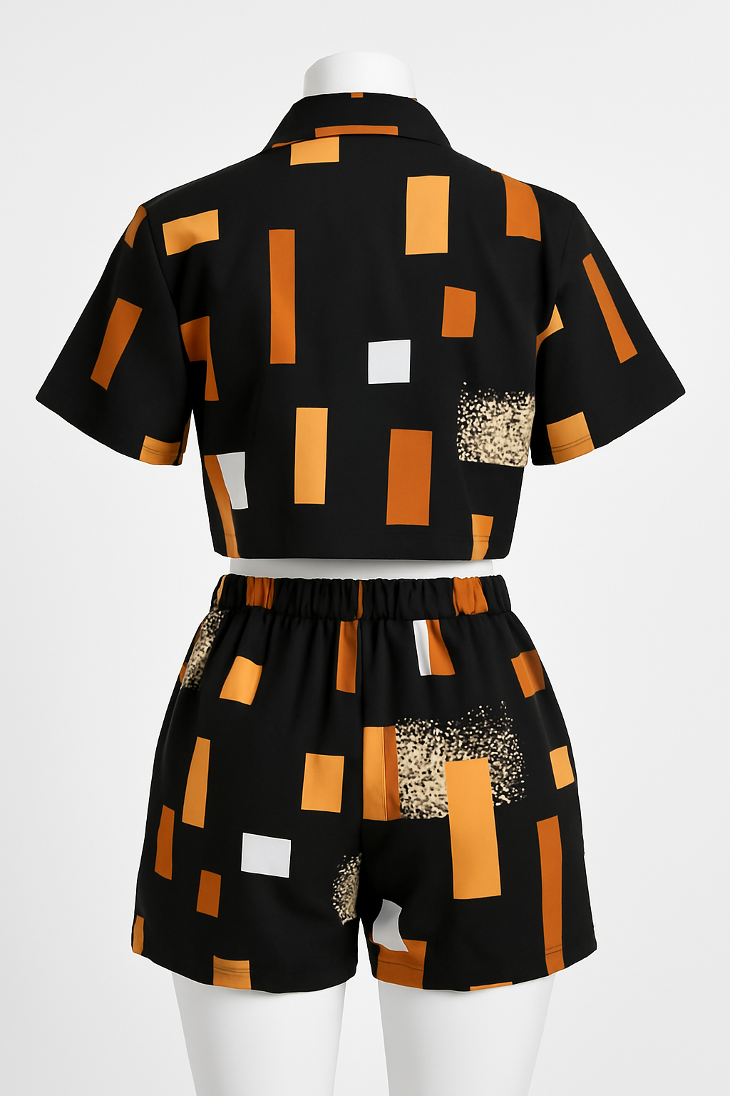 Crepe Two-Piece Crop Top & Shorts Set | Elegant Summer Outfit | Women’s Fashion