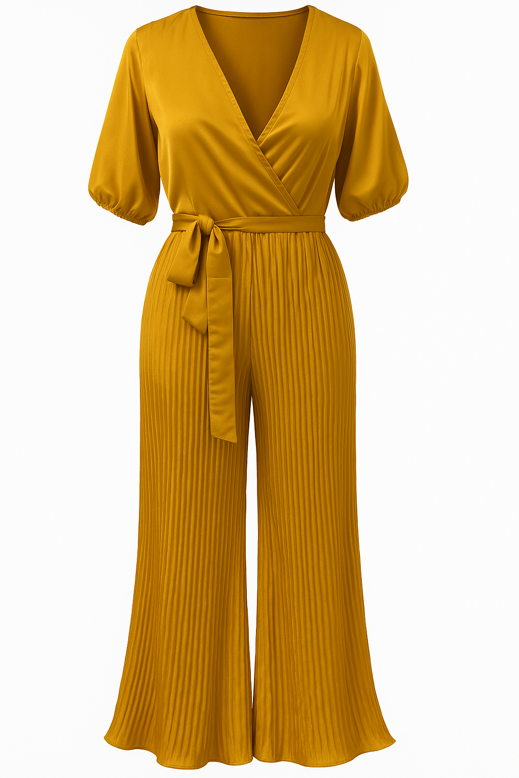 Elegant Pleated Wide-Leg Jumpsuit for Women | L–3XL | Luxury One-Piece Outfit
