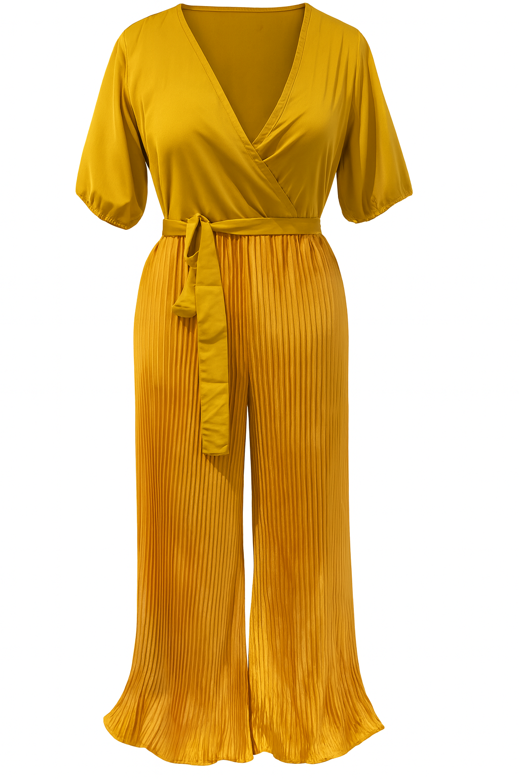 Elegant Pleated Wide-Leg Jumpsuit for Women | L–3XL | Luxury One-Piece Outfit
