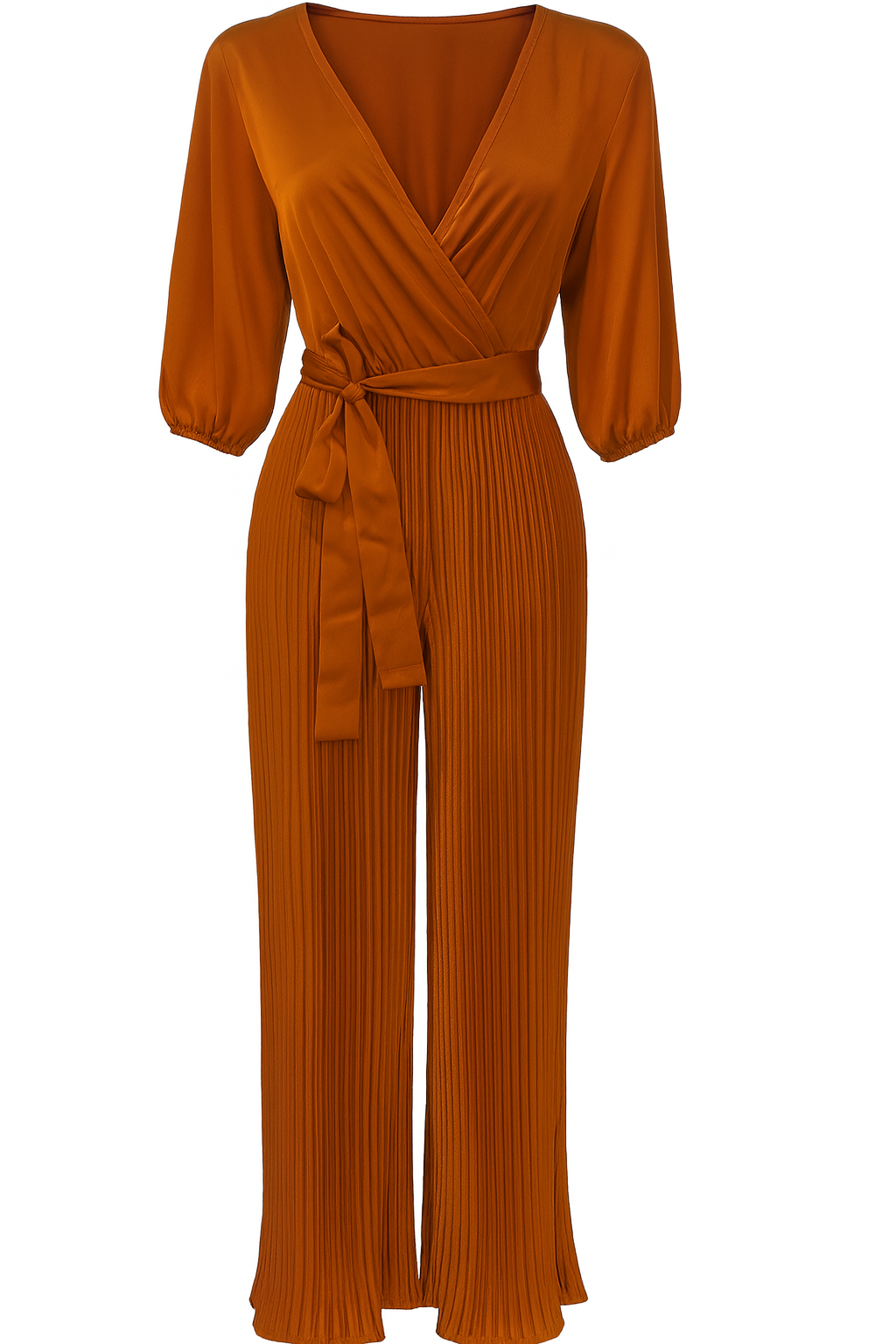 Elegant Pleated Wide-Leg Jumpsuit for Women | L–3XL | Luxury One-Piece Outfit