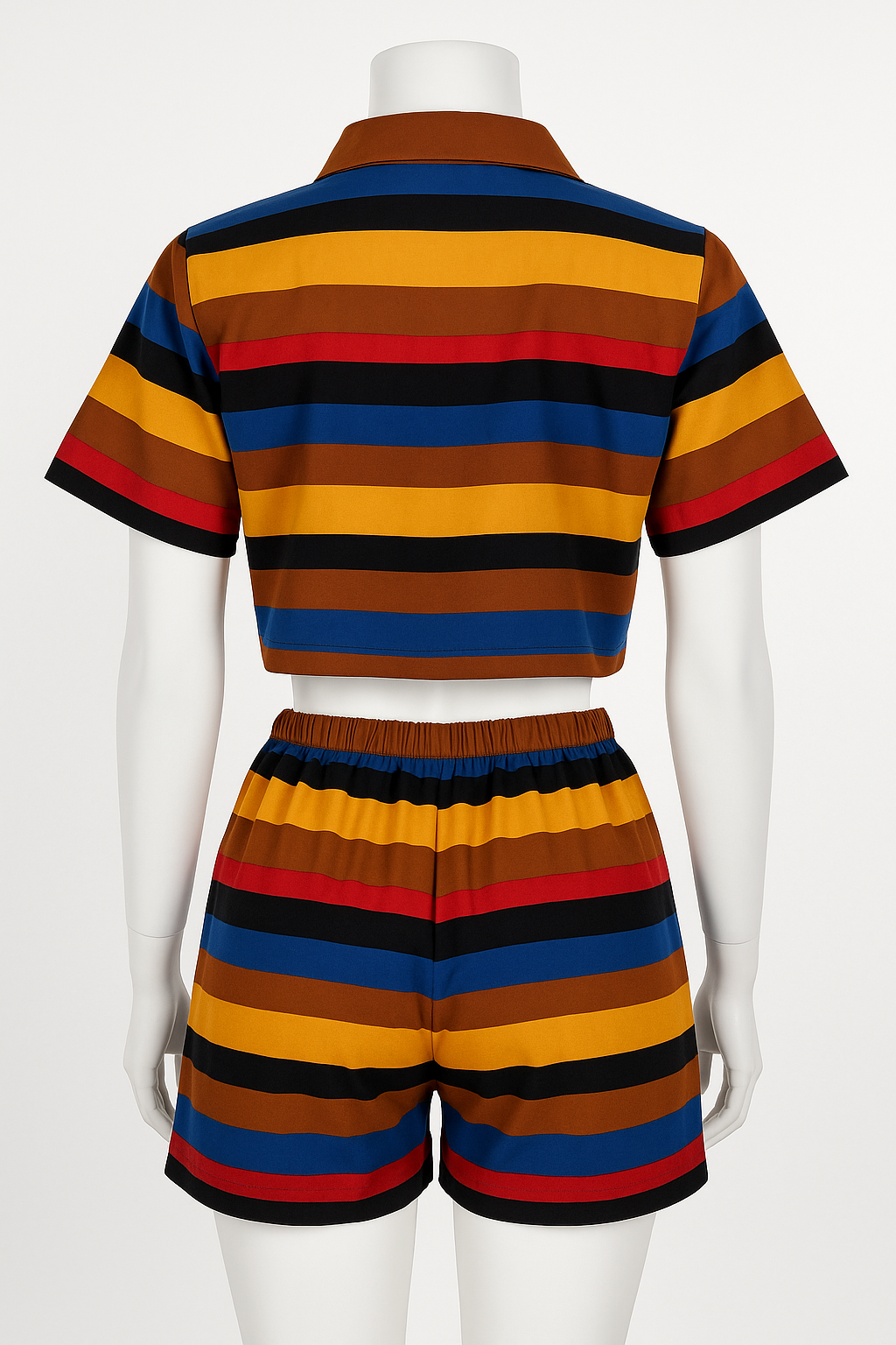 Crepe Two-Piece Crop Top & Shorts Set | Elegant Summer Outfit | Women’s Fashion