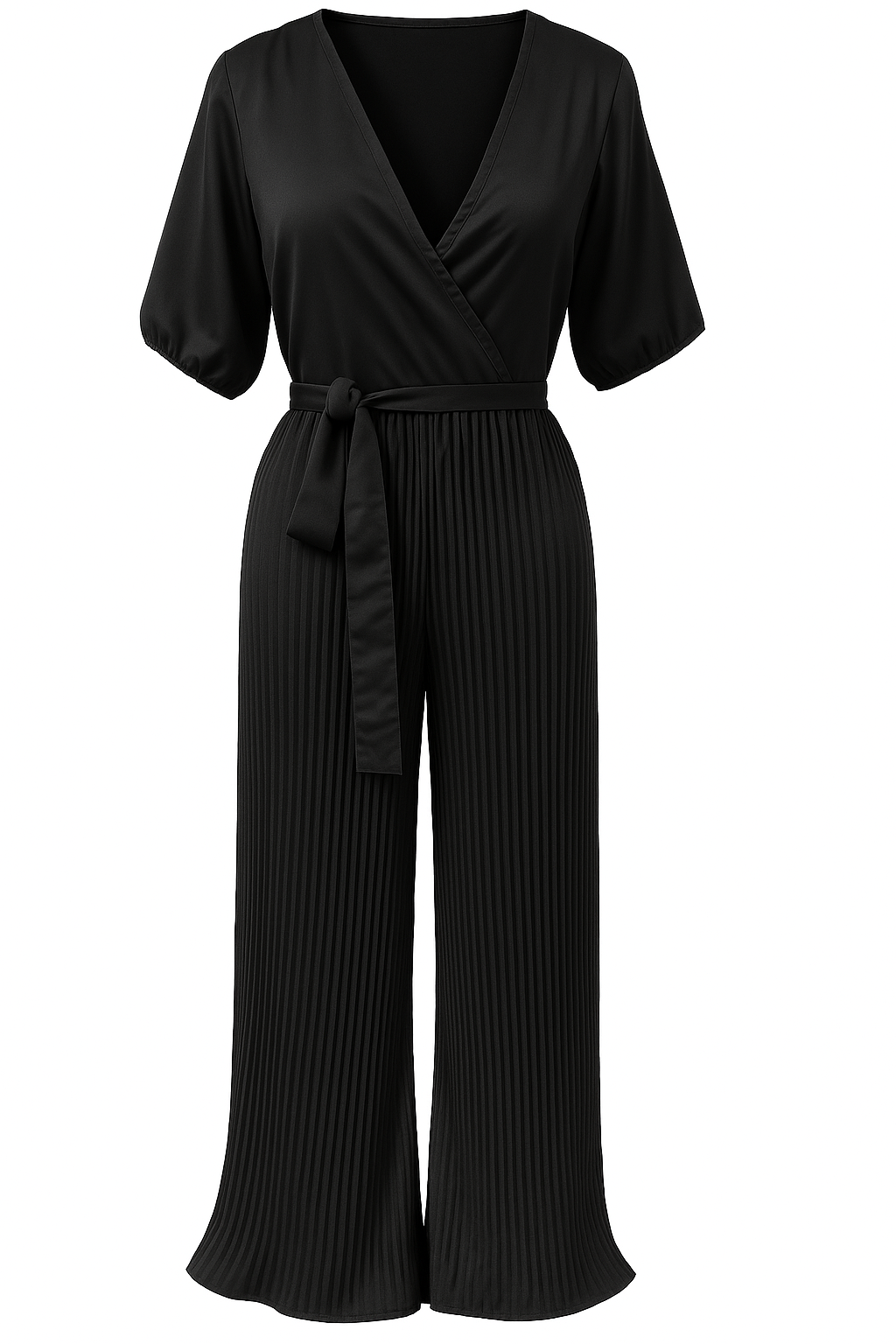 Elegant Pleated Wide-Leg Jumpsuit for Women | L–3XL | Luxury One-Piece Outfit
