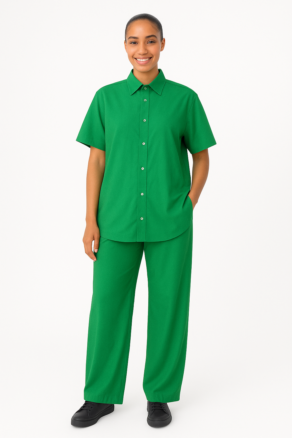 Women’s Crepe Two-Piece Set – Short & Trouser Styles