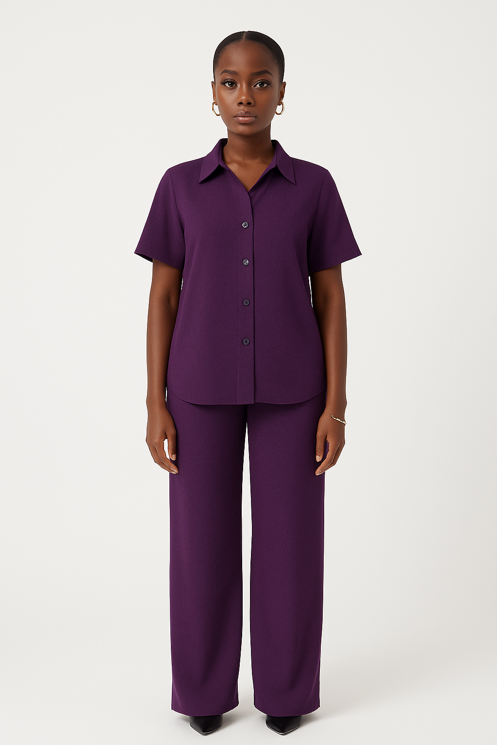 Women’s Crepe Two-Piece Set – Short & Trouser Styles