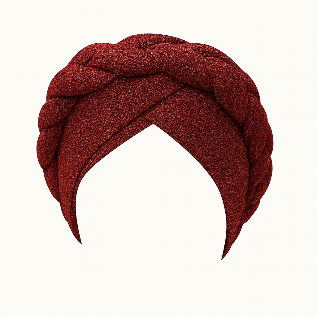 “Women’s Braided  Turban Headwrap – Luxury Ready-to-Wear Style”