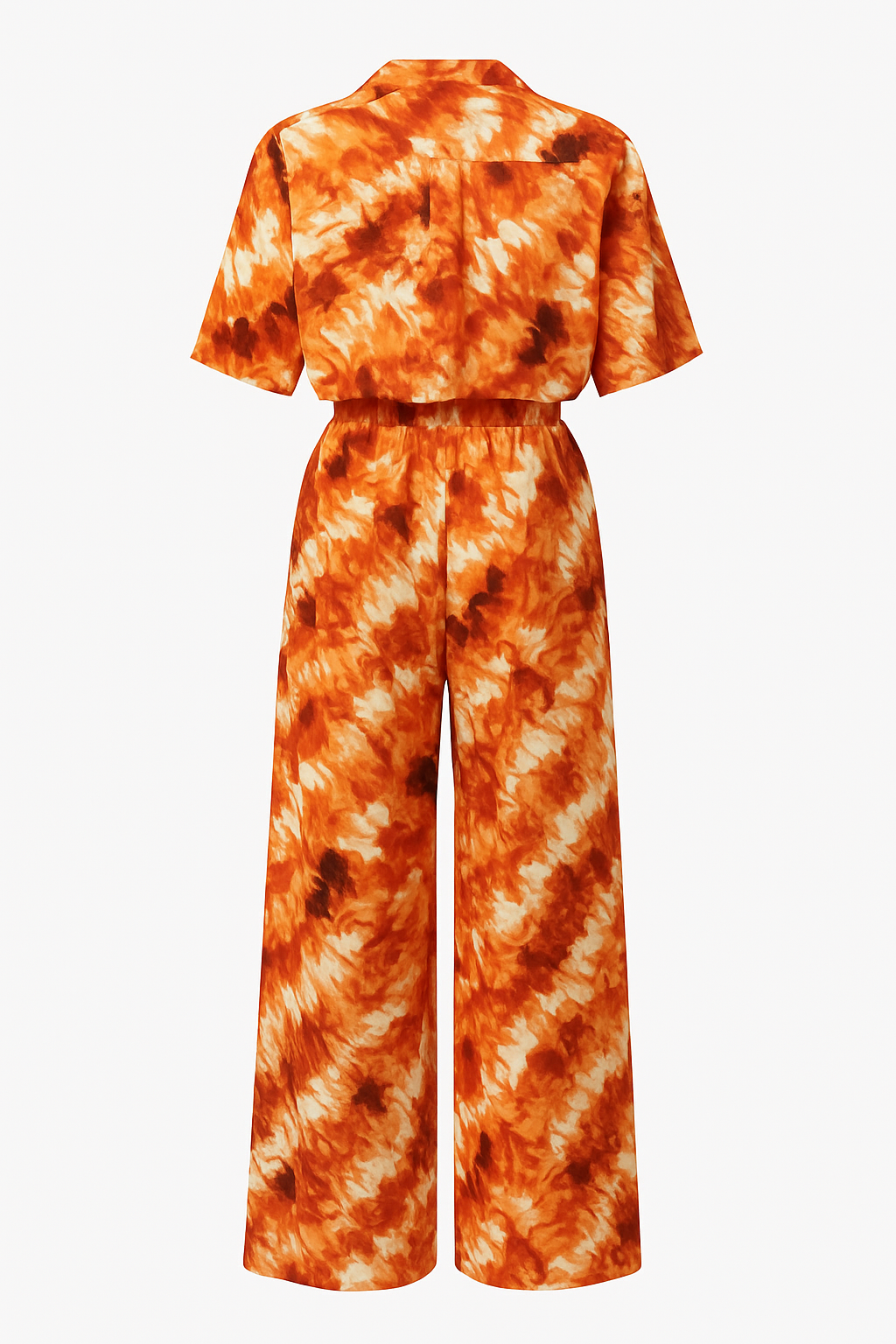 Luxury African Print Two-Piece Set (Top & Trouser) – Bold Tie-Dye Crepe Design