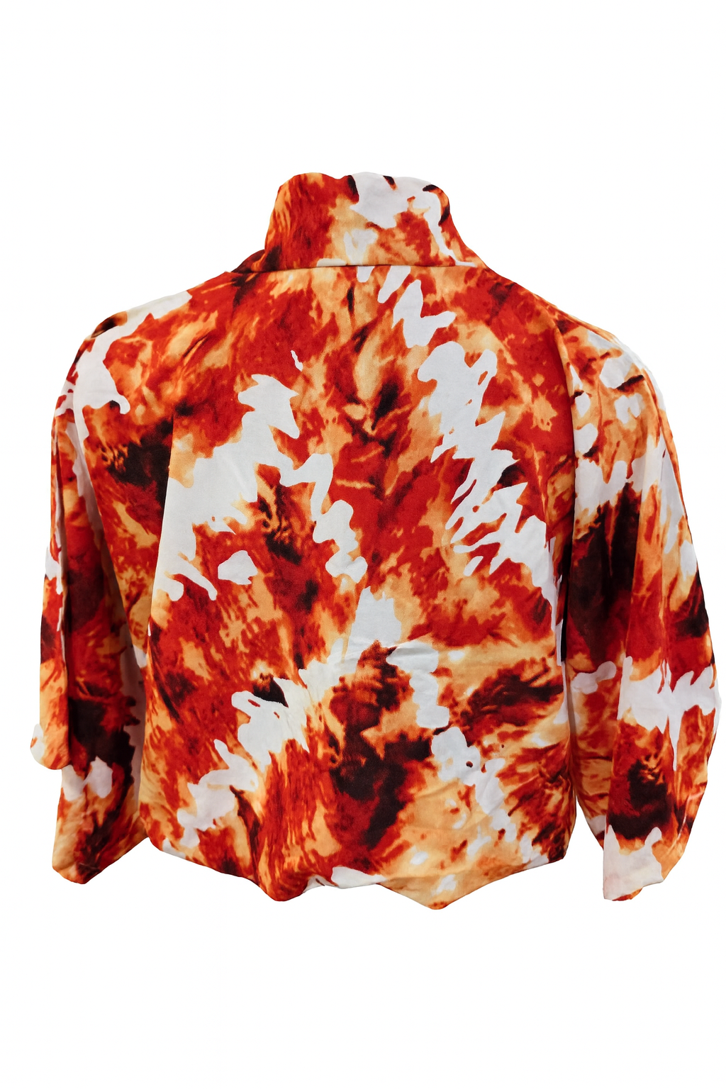 Golden flames Tie-dye set - chic crop top & wide leg pants