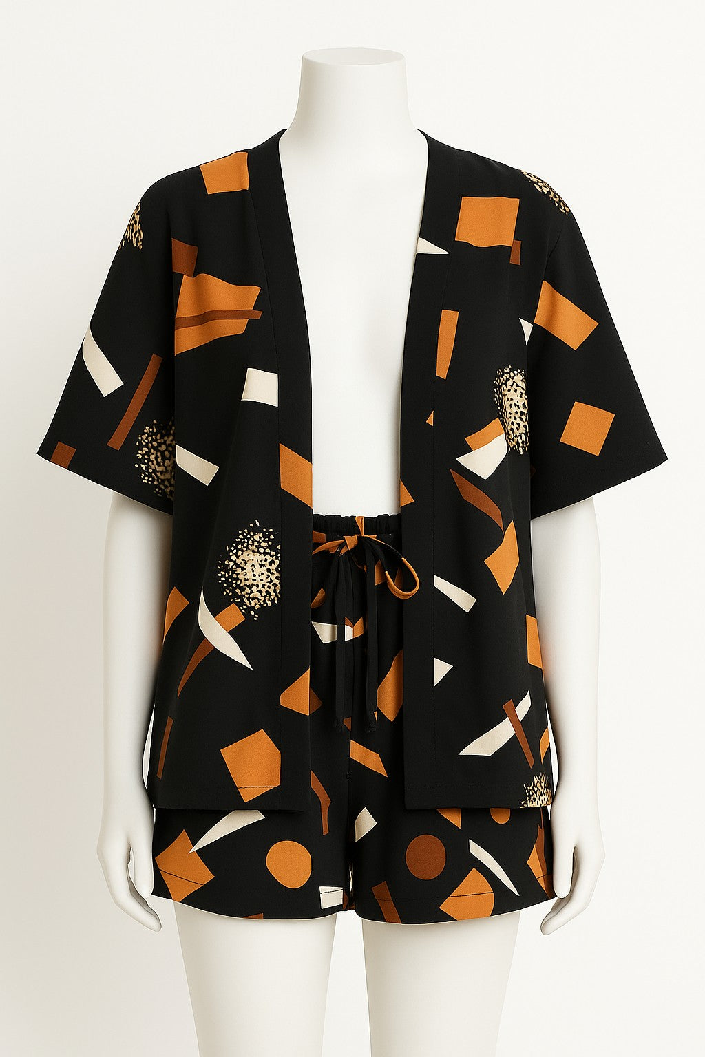 Elegant Crepe Kimono Short Set | Women’s Two-Piece Outfit | Classy Summer Co-Ord