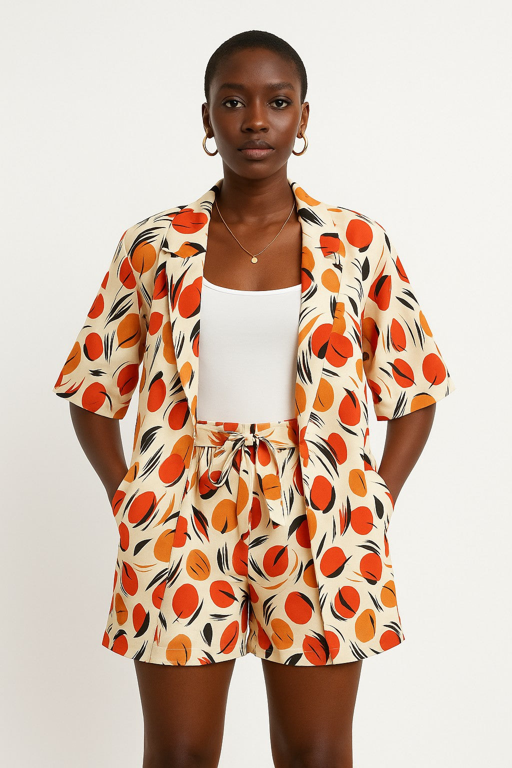 Elegant Crepe Kimono Short Set | Women’s Two-Piece Outfit | Classy Summer Co-Ord