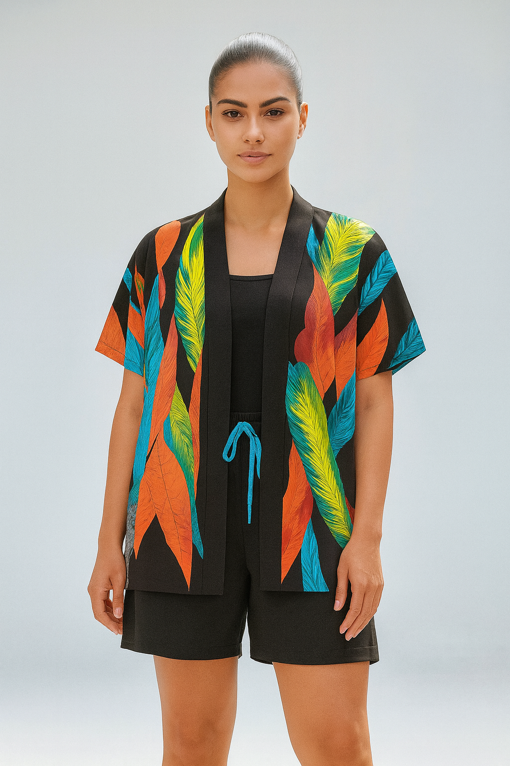 Elegant Crepe Kimono Short Set | Women’s Two-Piece Outfit | Classy Summer Co-Ord