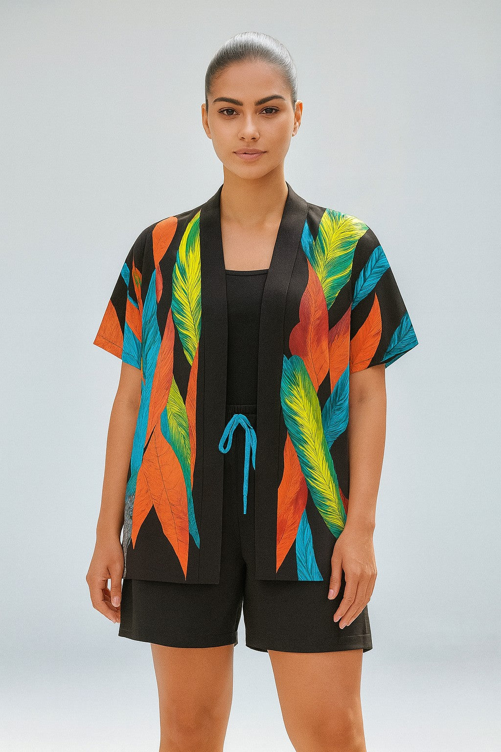 Elegant Crepe Kimono Short Set | Women’s Two-Piece Outfit | Classy Summer Co-Ord