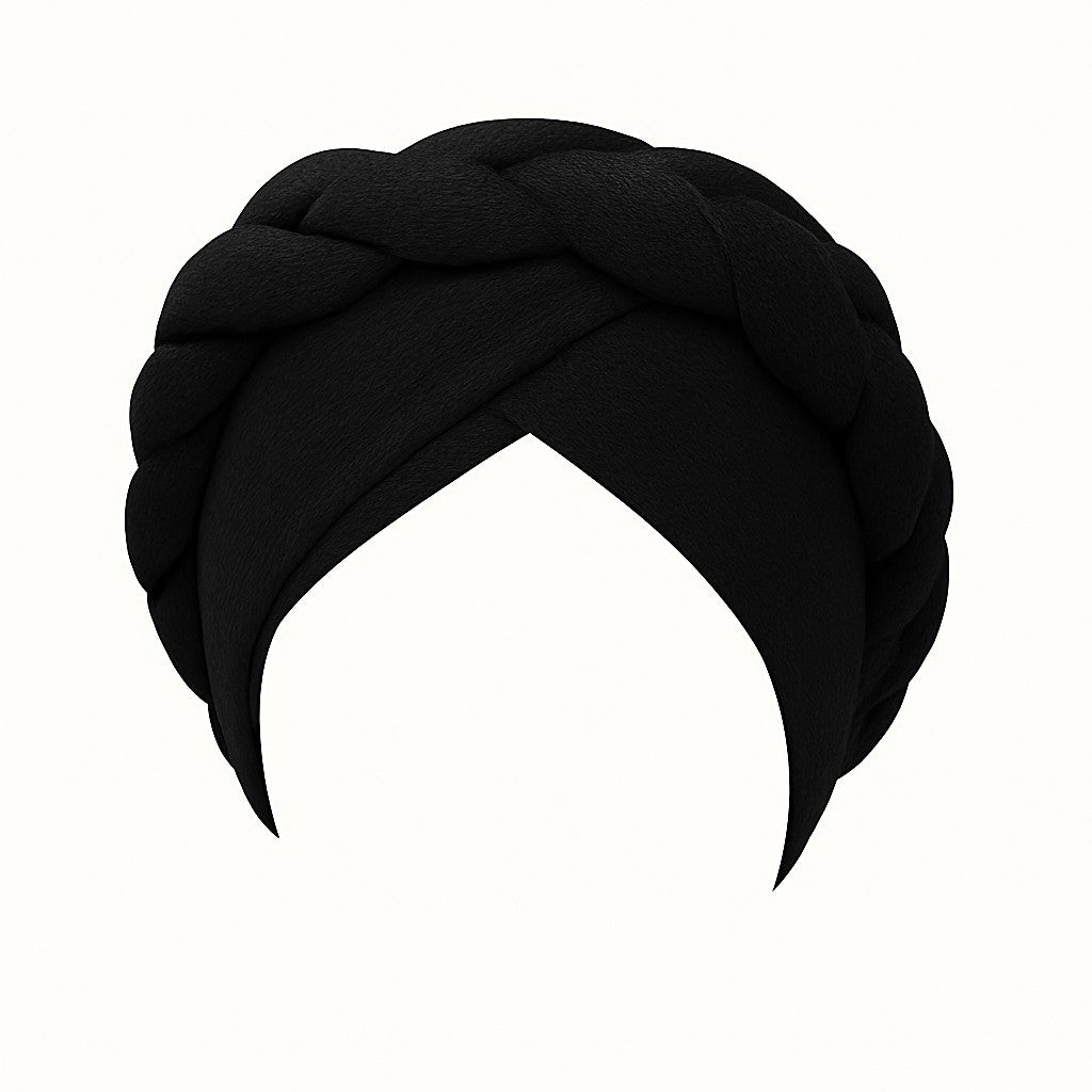 “Women’s Braided  Turban Headwrap – Luxury Ready-to-Wear Style”