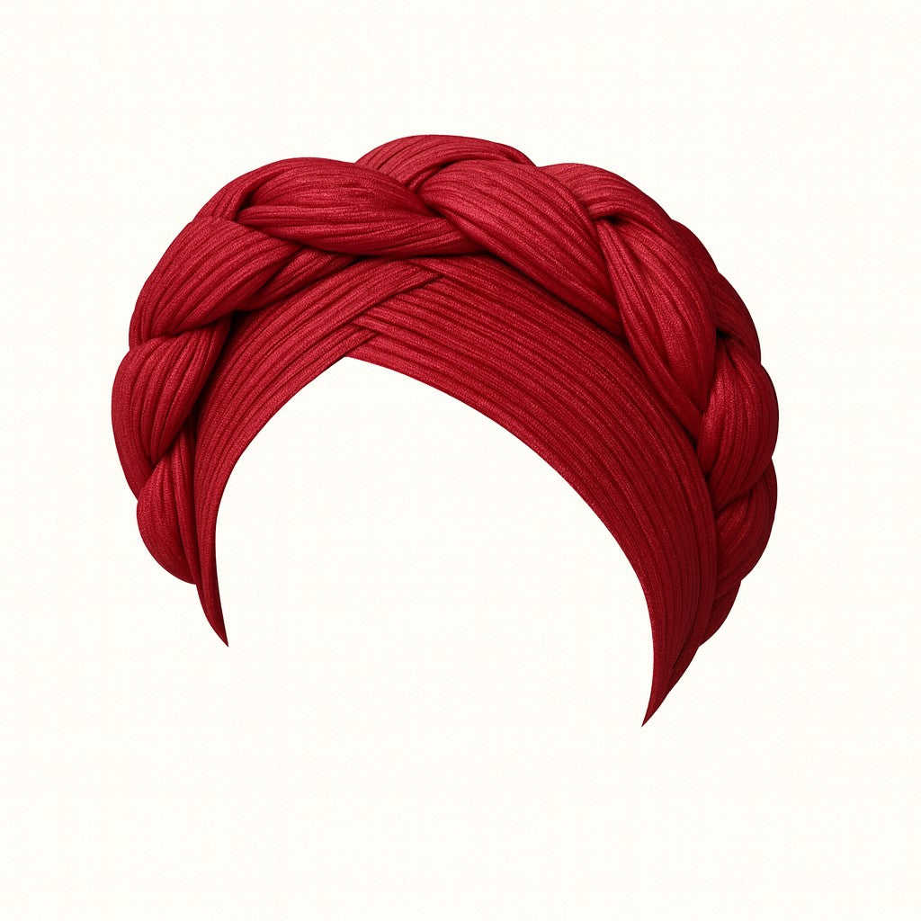 “Women’s Braided  Turban Headwrap – Luxury Ready-to-Wear Style”