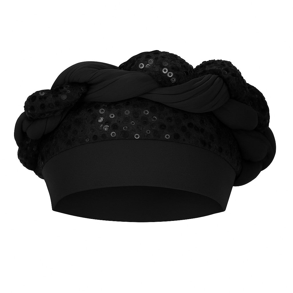 “Women’s Braided  Turban Headwrap – Luxury Ready-to-Wear Style”